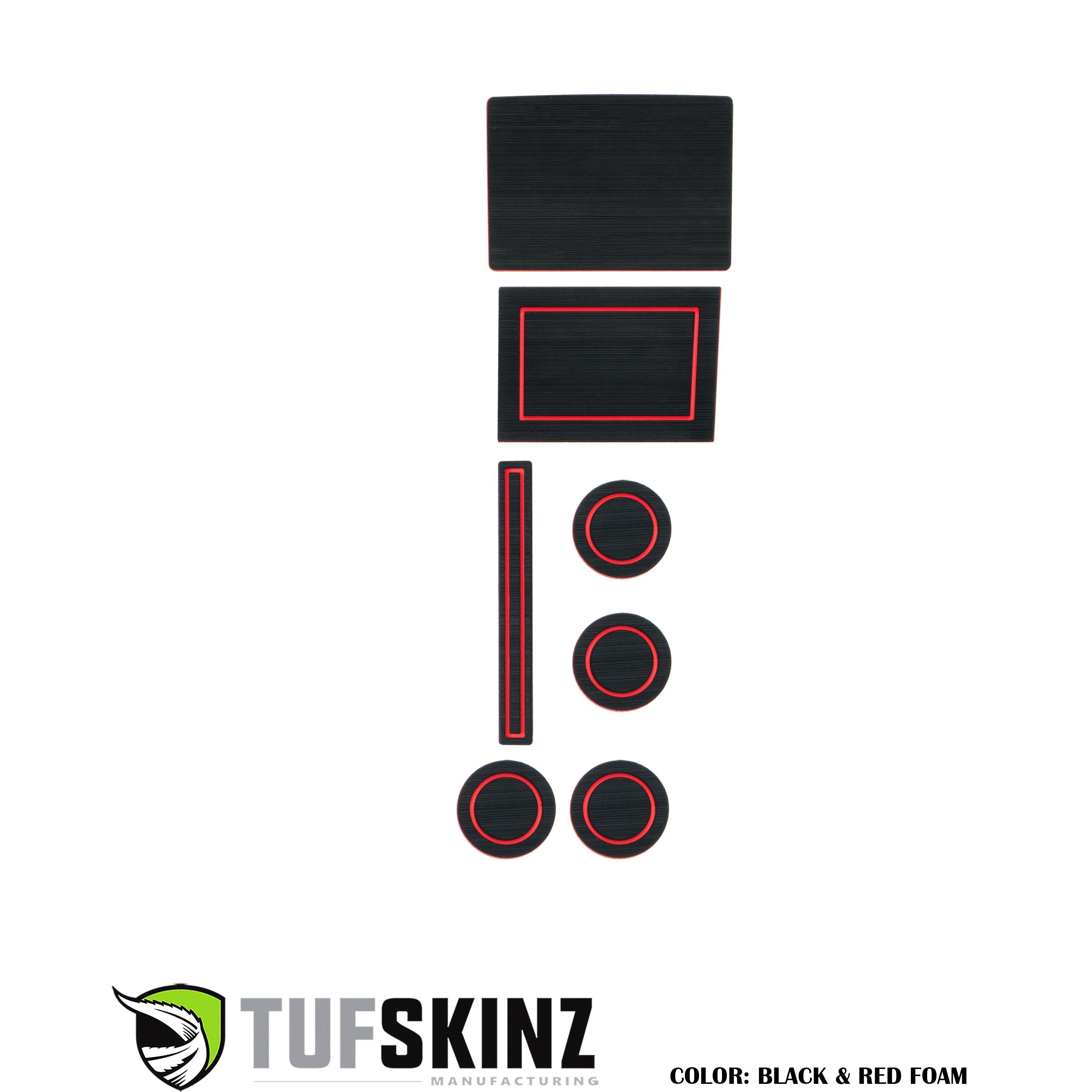 40/Console/40 Seats w/center dash speaker Cup Holder inserts Fits 2017-2020 Ford F-150 Black/Red