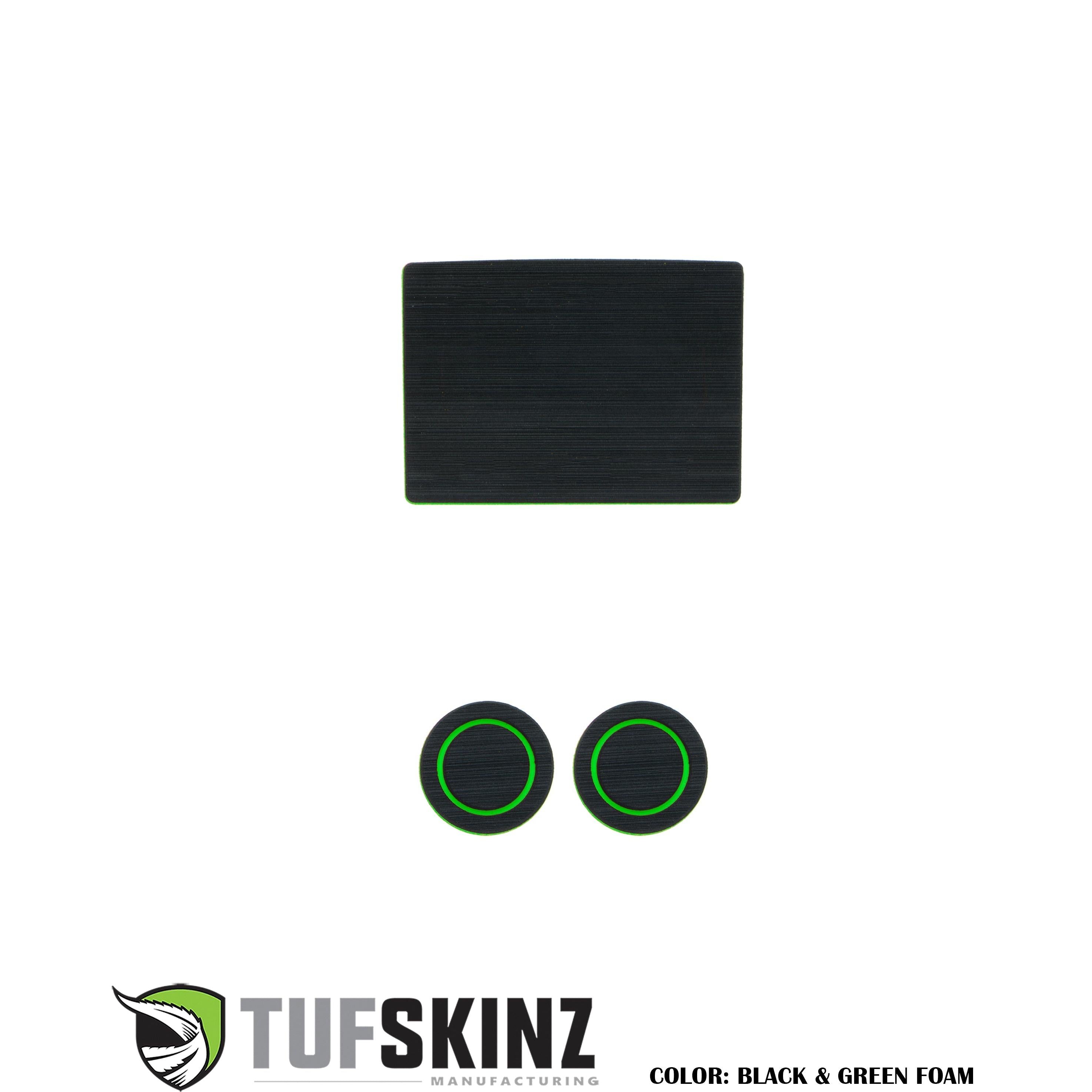 40/20/40 Split Seats with Center Dash Speaker Cup Holder inserts Fits 2017-2020 Ford F-150 Black/Green