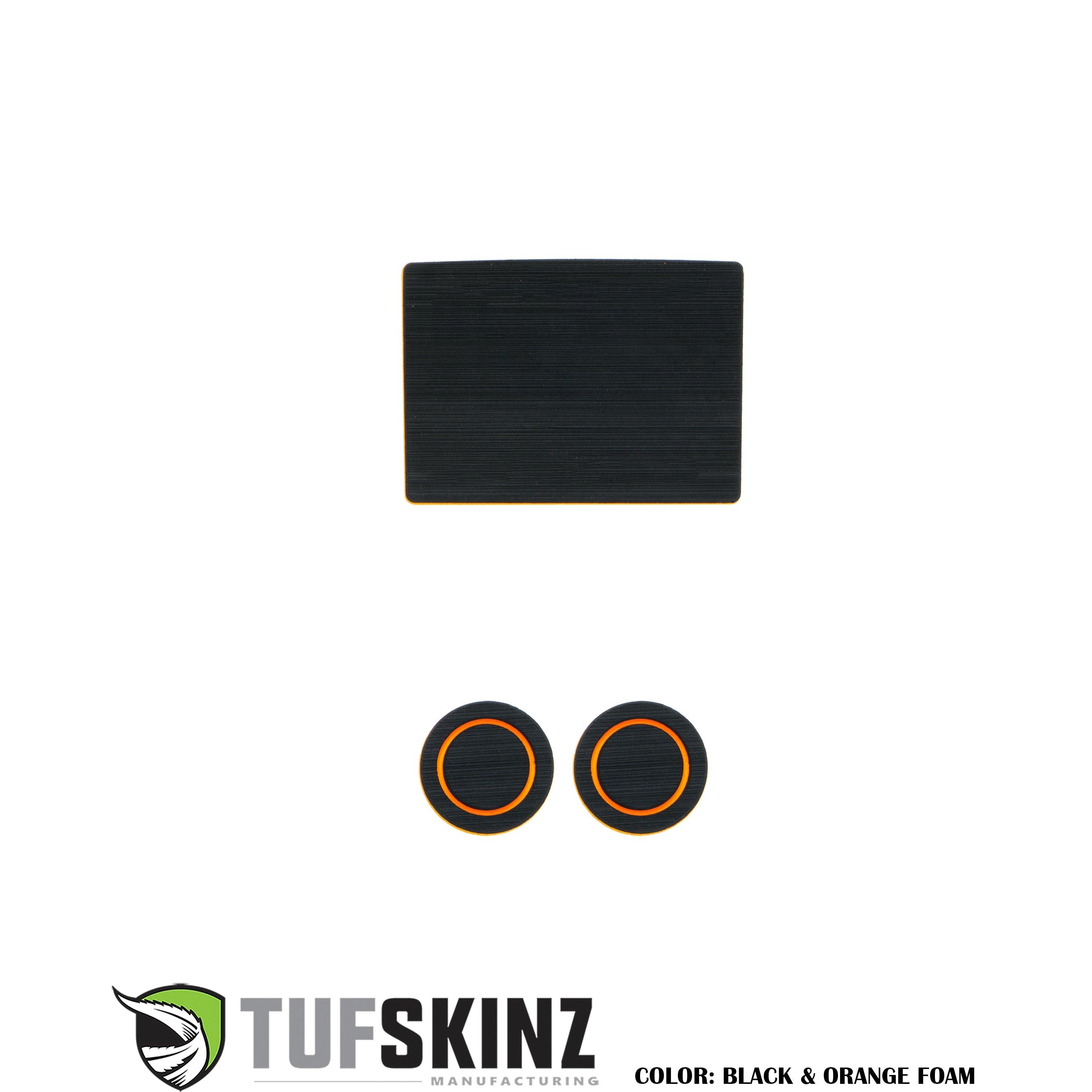 40/20/40 Split Seats with Center Dash Speaker Cup Holder inserts Fits 2017-2020 Ford F-150 Black/Orange