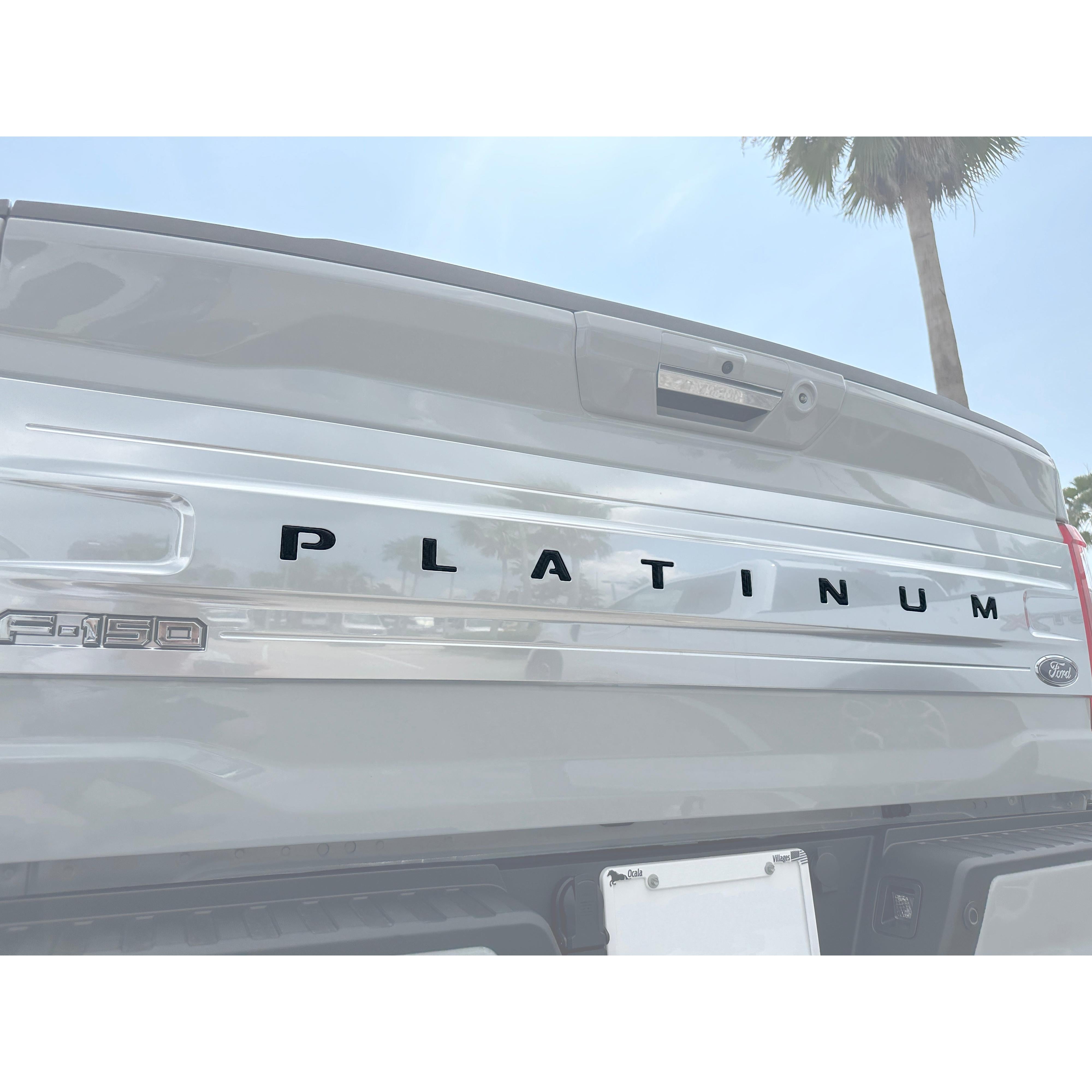 Platinum Tailgate Letter Inserts Fits 2021-2023 Ford F-150