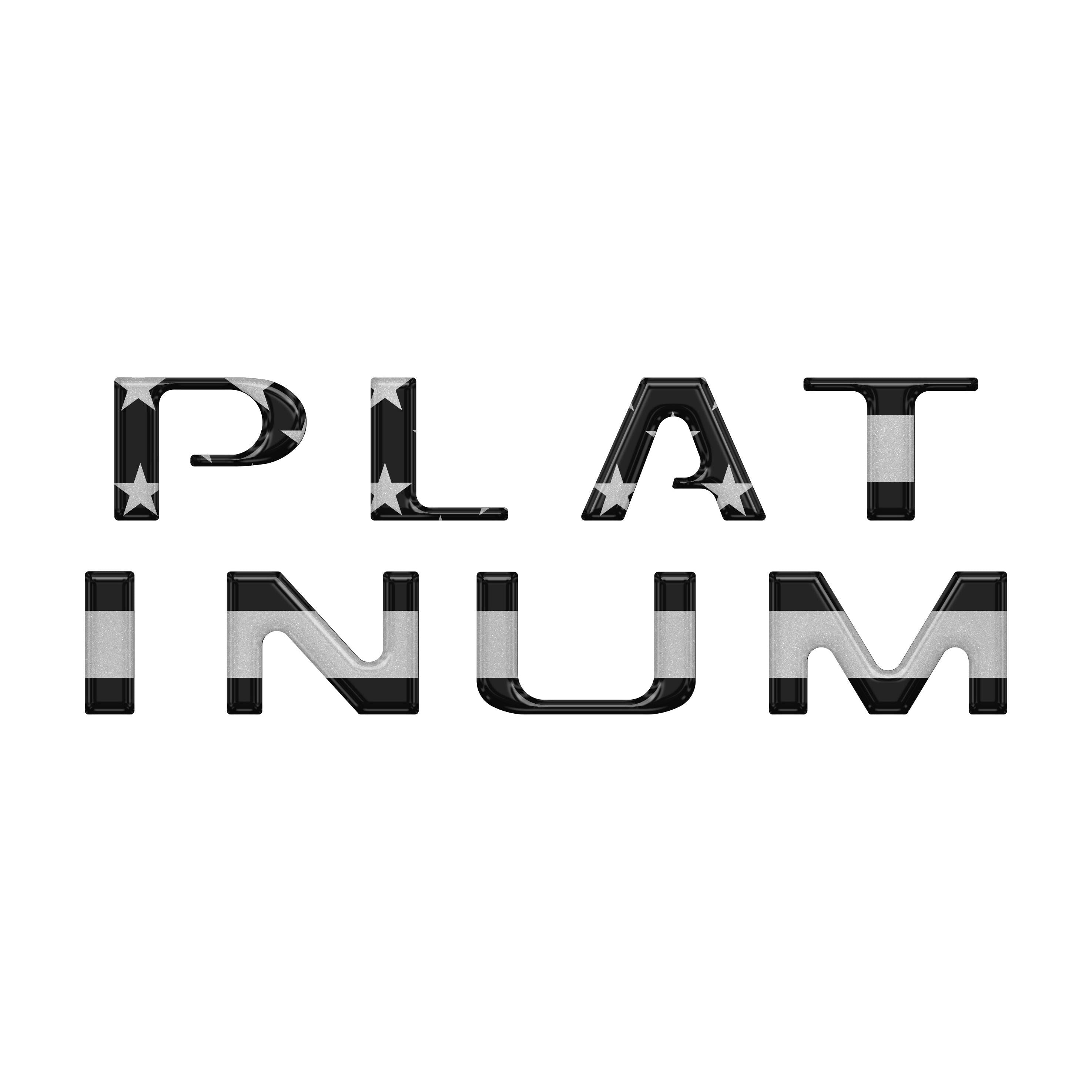 Platinum Tailgate Letter Inserts Fits 2021-2023 Ford F-150