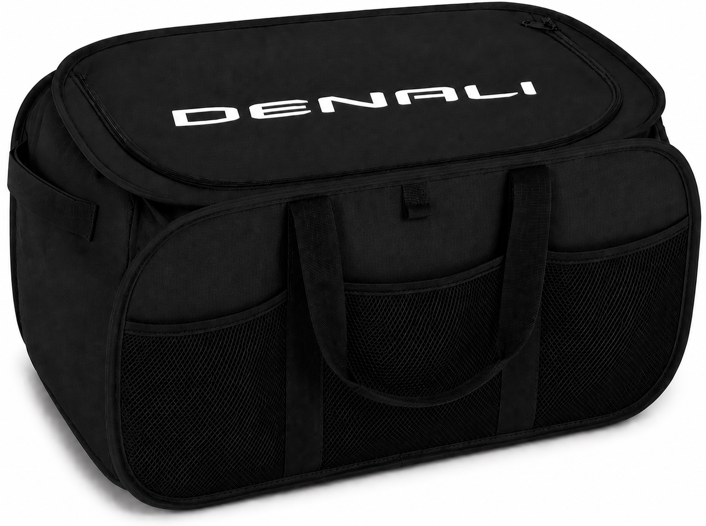 Jeep Pop Up Trunk Storage Organizer - Black Organization Expandable/Collapsable Caddy with Logo for Grand Cherokee, Wagoneer, Wrangler, Gladiator, Avenger, Compass, Renegade