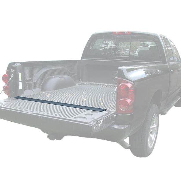 Truck silhouette showcasing the fully opaque GapShield Universal Tailgate Gap Cover installed, accentuating the product’s utility and fit.
