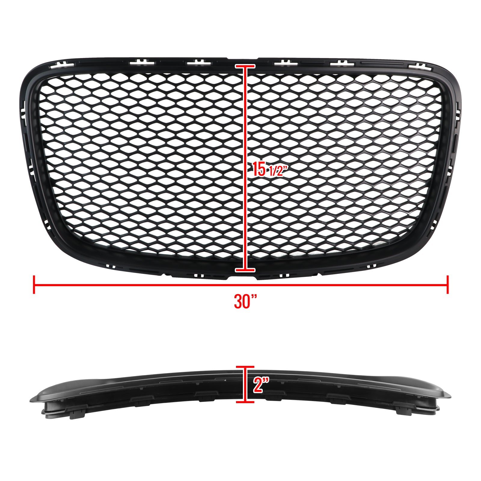 2015-2019 Chrysler 300 Black ABS Mesh Grille