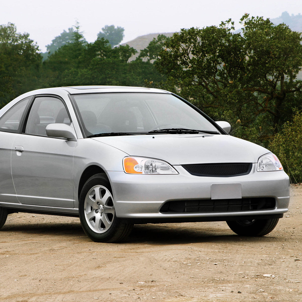 2001-2003 Honda Civic Coupe/Sedan TR Style Black ABS Mesh Grille