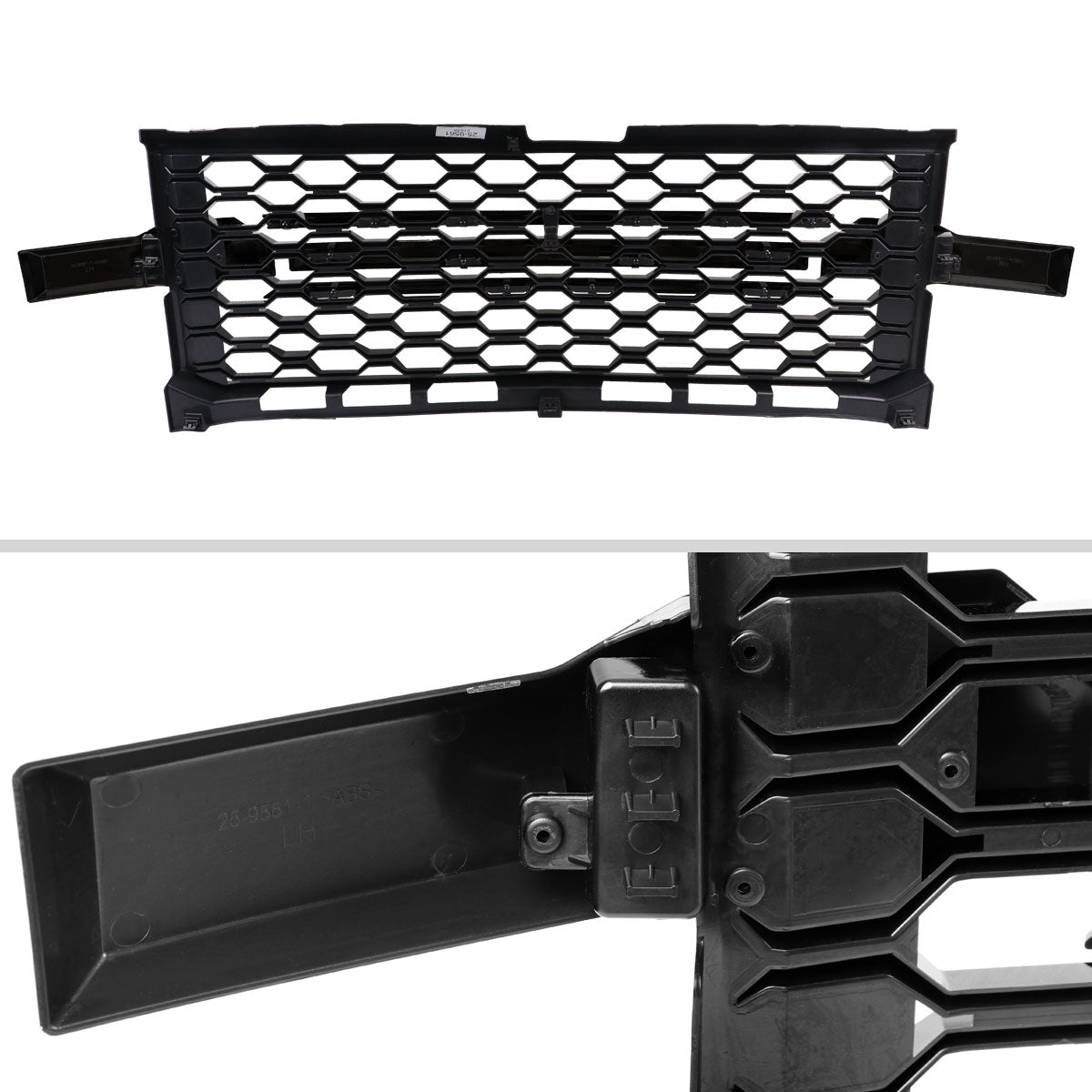 2019-2022 Chevrolet Silverado 1500 WT Glossy Black Honeycomb Hood Grille