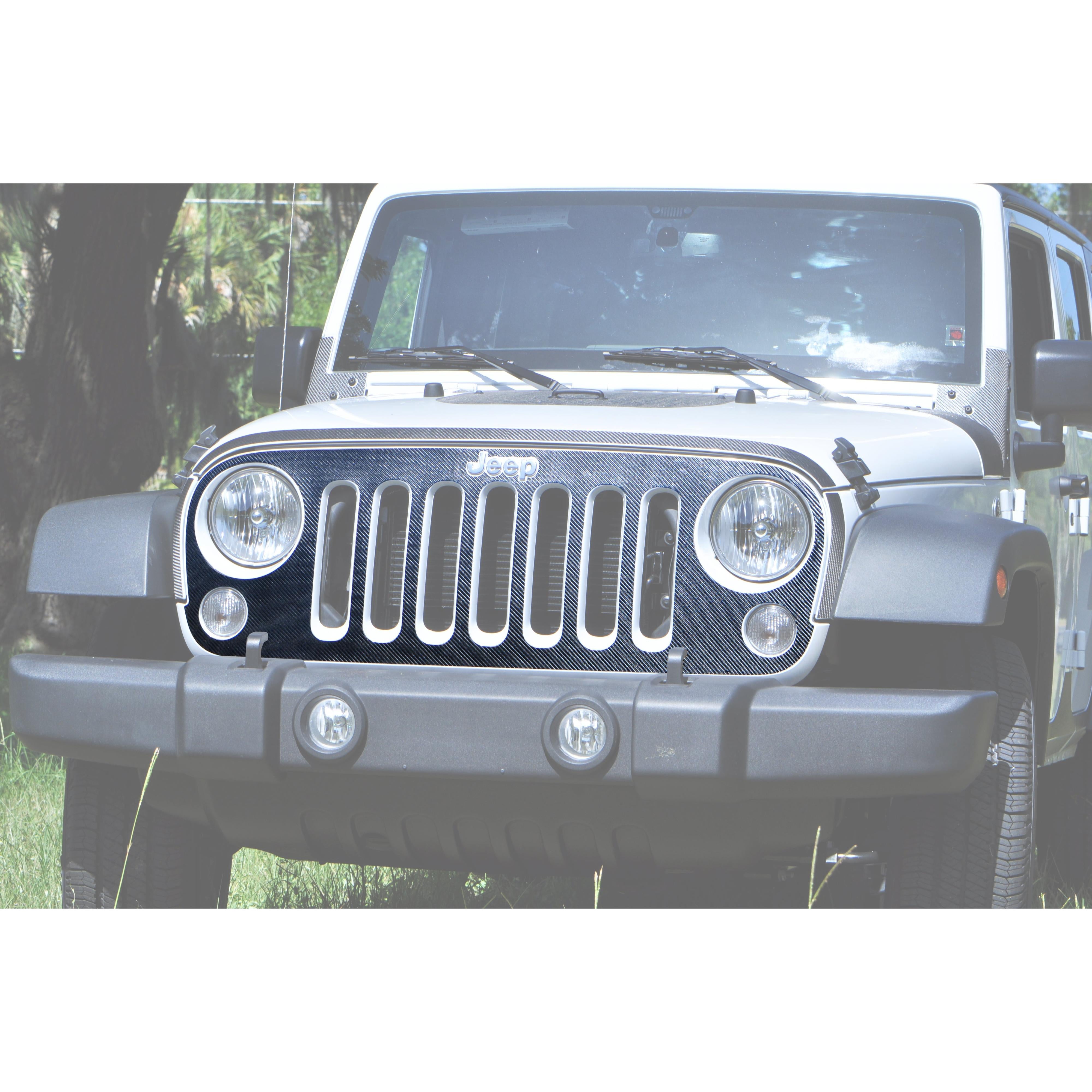 Front Grill Overlay Fits 2007-2018 Jeep Wrangler JK
