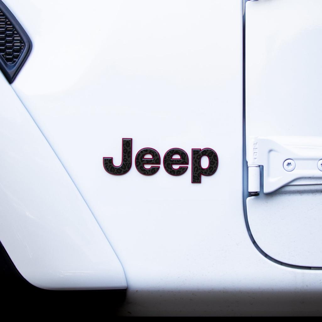 Jeep Emblem Overlay Decals – Animal Print Designs | Fits Wrangler JL, JK, TJ & YJ