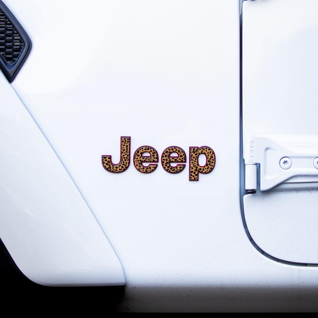 Jeep Emblem Overlay Decals – Animal Print Designs | Fits Wrangler JL, JK, TJ & YJ