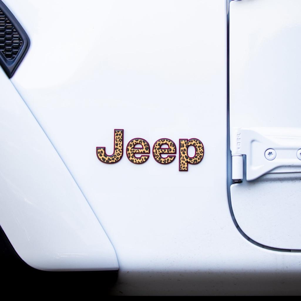Jeep Emblem Overlay Decals – Animal Print Designs | Fits Wrangler JL, JK, TJ & YJ