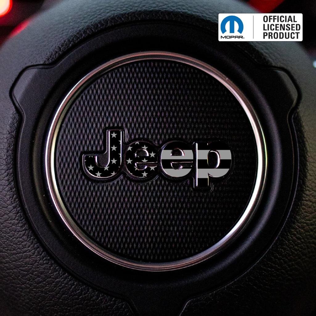 JEEP Steering Wheel Emblem Decal – American Flag Overlay