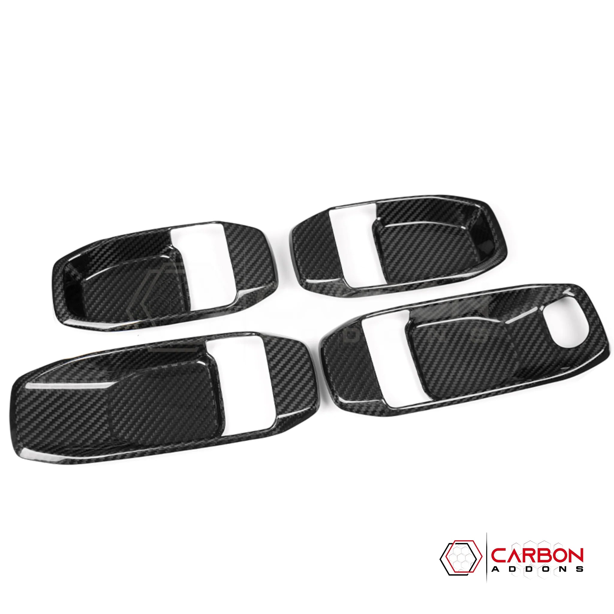Jeep Gladiator JT & Wrangler JL Interior Door Handle Surround Trim Cover – Real Dry Carbon Fiber (Glossy or Matte) 2020–Current