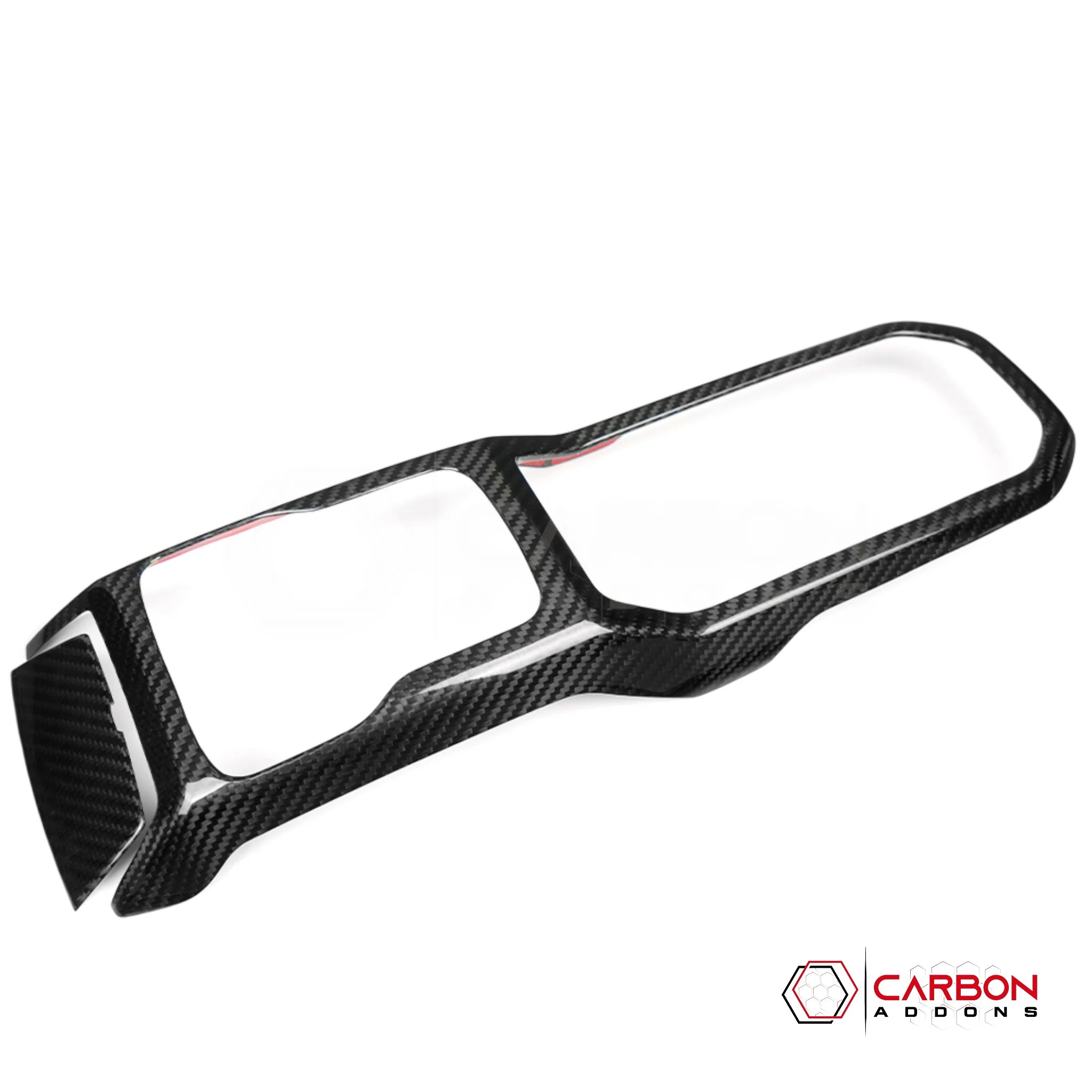 Jeep Gladiator JT & Wrangler JL Center Console Gear Shift Panel Trim – Real Dry Carbon Fiber (Glossy or Matte) 2020–Current