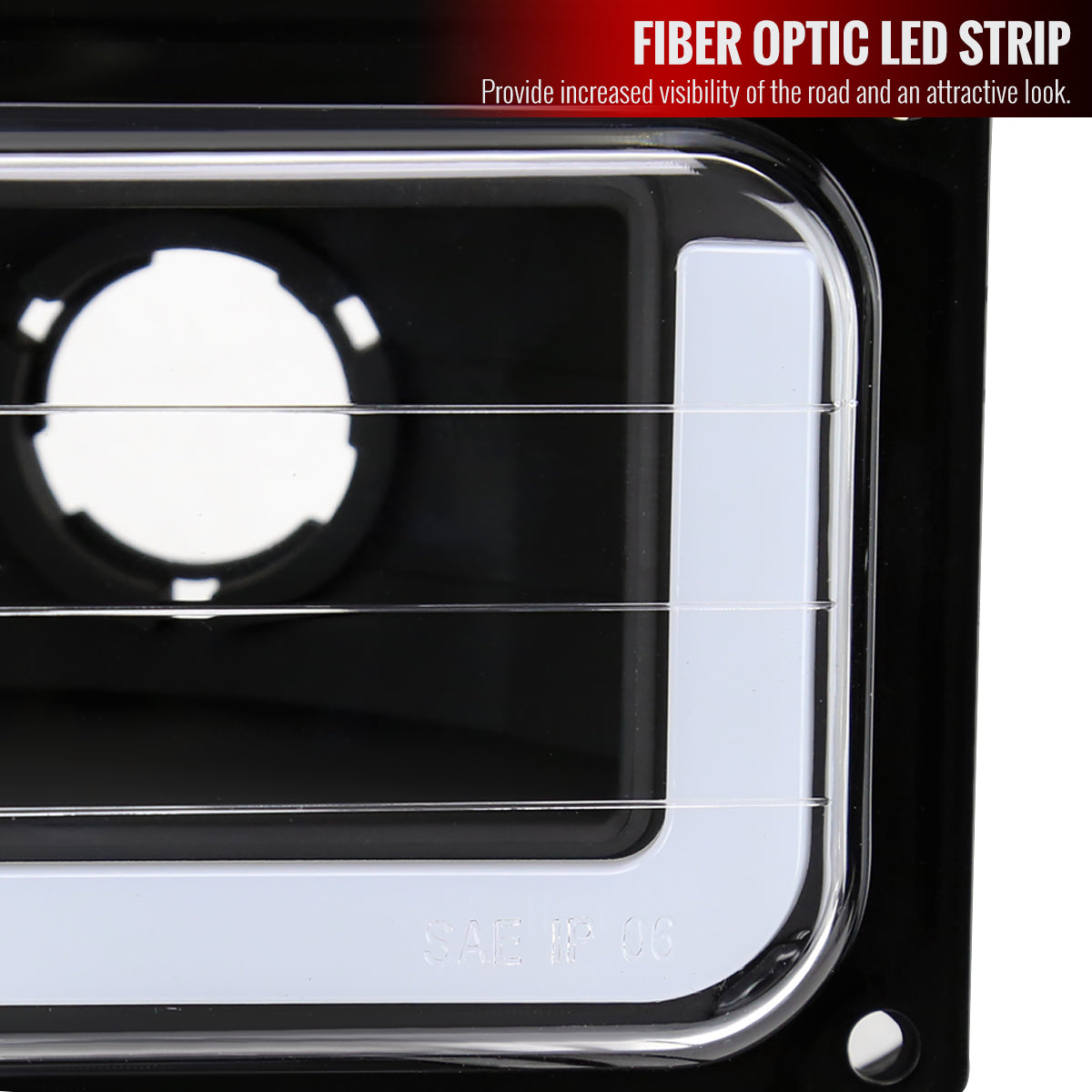 1988-1998 Chevrolet C10 GMC C/K LED Strip Bumper Corner Signal Lights (Matte Black Housing/Clear Lens)