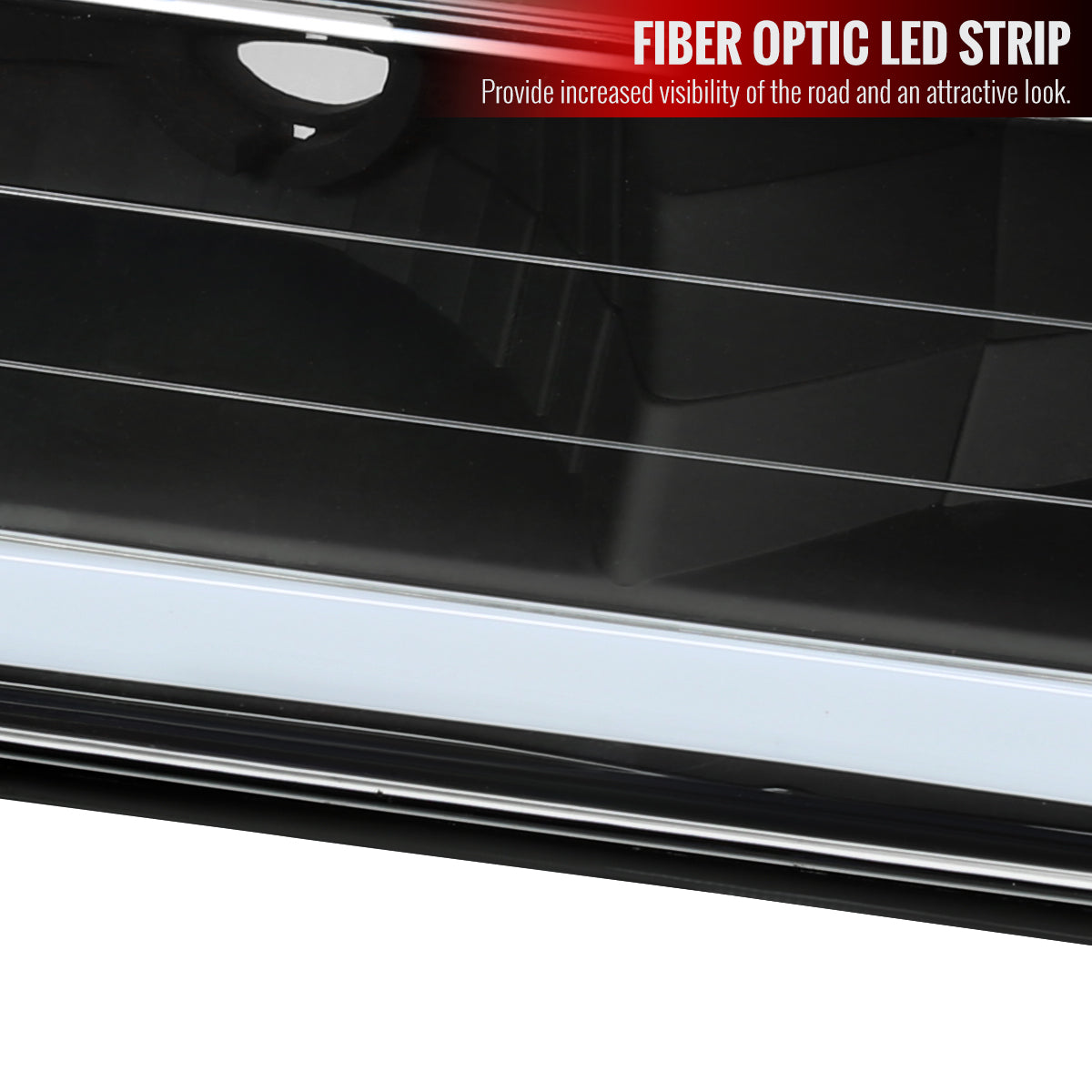 1988-1998 Chevrolet C10 GMC C/K LED Strip Bumper Corner Signal Lights (Matte Black Housing/Clear Lens)