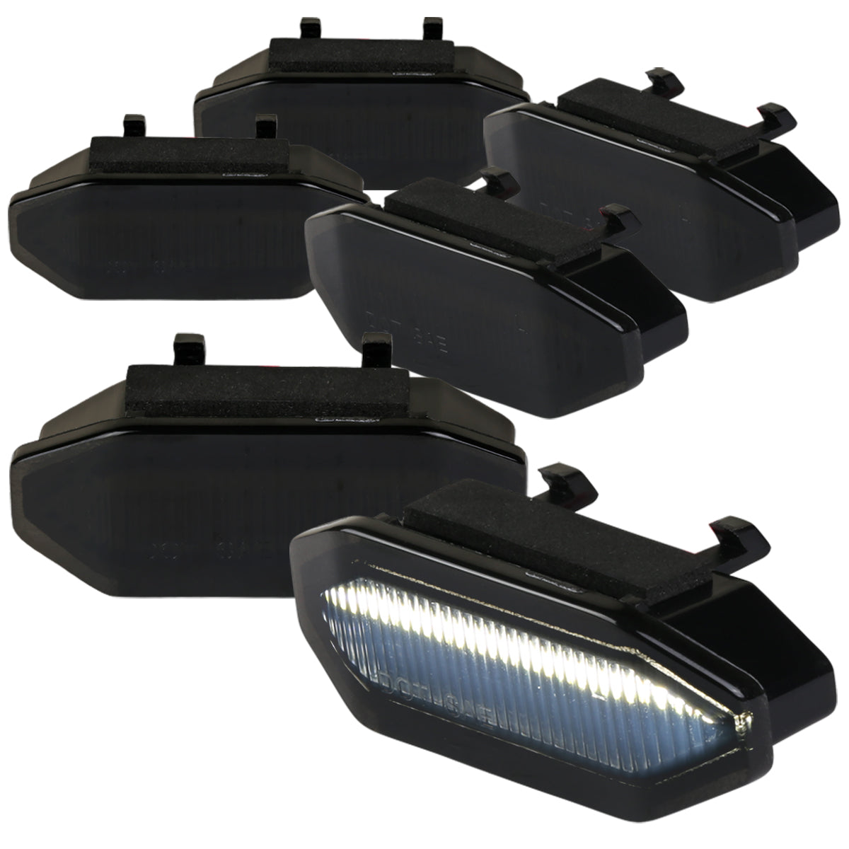 2015-2017 Ford Mustang Front Grille LED Driving Lights - 6PC (Black Housing/Smoked Lens)