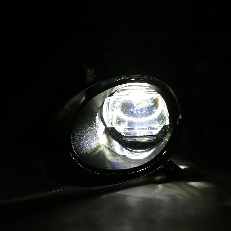2012-2014 Toyota Camry SMD LED Projector Fog Lights w/ Switch, Wiring Harness, & Chrome Bezels(Chrome Housing/Clear Lens)