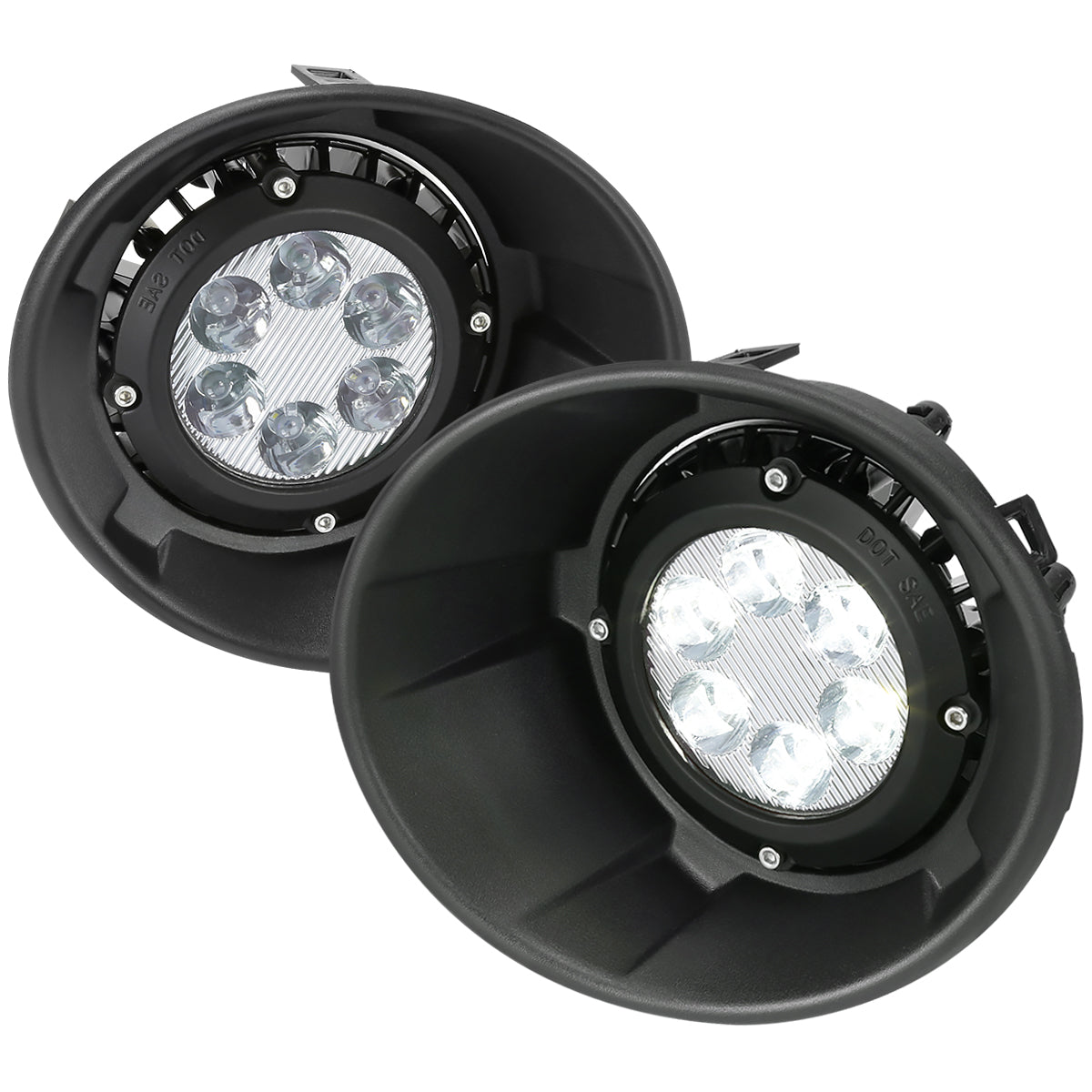2010-2013 Chevrolet Camaro LED Fog Lights Kit w/ Switch & Wiring Harness (Chrome Housing/Clear Lens)