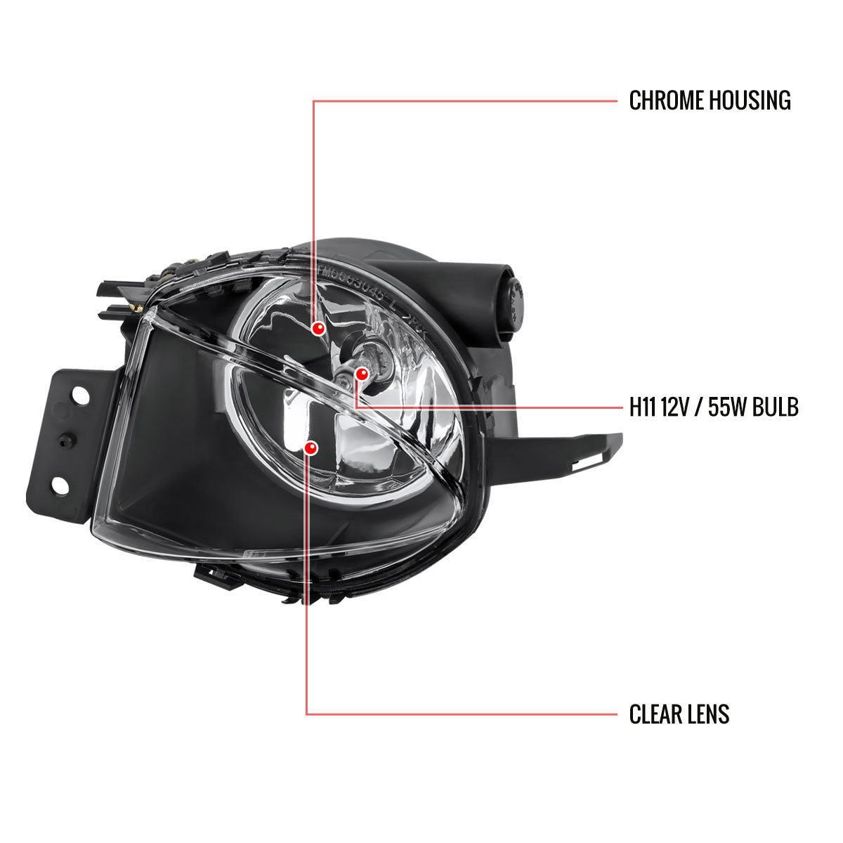 2006 BMW E90 3 Series 325i/330i / 2007-2008 3 Series 328i/335i Fog Lights (Chrome Housing/Clear Lens)