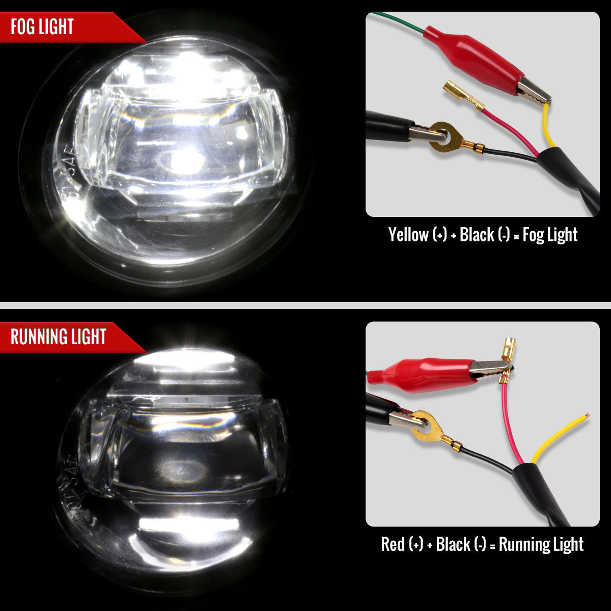 2014-2020 Toyota Tacoma/Tundra/Corolla/Highlander/RAV4 LED Fog Lights (Chrome Housing/Clear Lens)