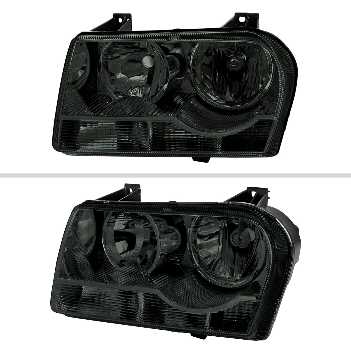 2005-2010 Chrysler 300 Factory Style Headlights (Chrome Housing/Smoked Lens)