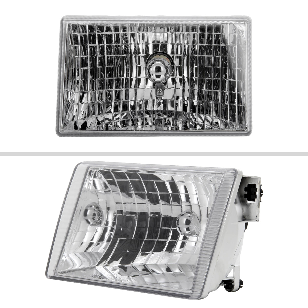 1993-1998 Jeep Grand Cherokee Factory Style Headlights (Chrome Housing/Clear Lens)