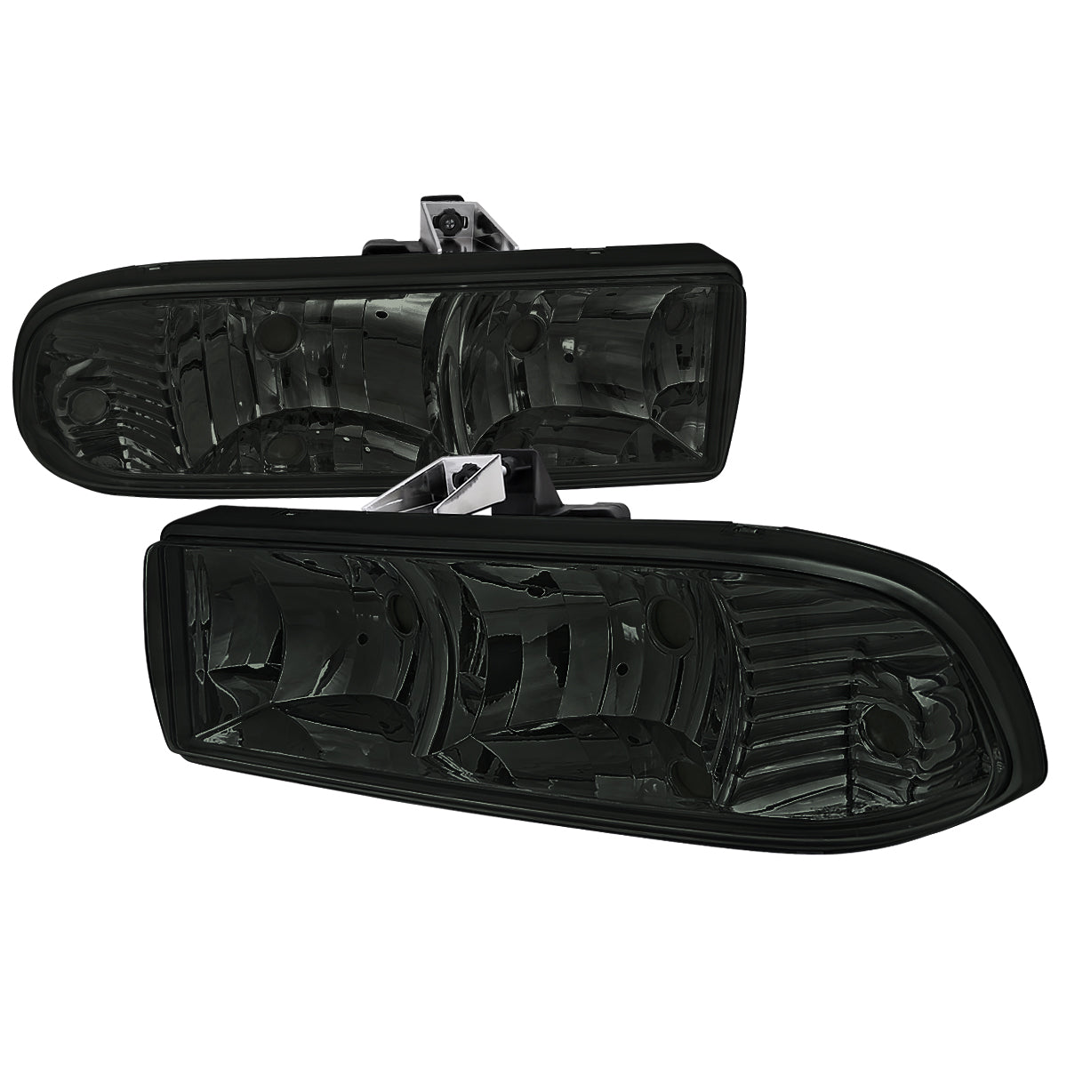 1998-2004 Chevrolet S10/Blazer Factory Style Headlights (Chrome Housing/Smoked Lens)
