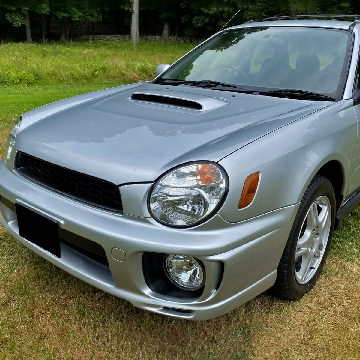 2002-2003 Subaru Impreza OEM Replacement Headlights (Chrome Housing/Clear Lens)