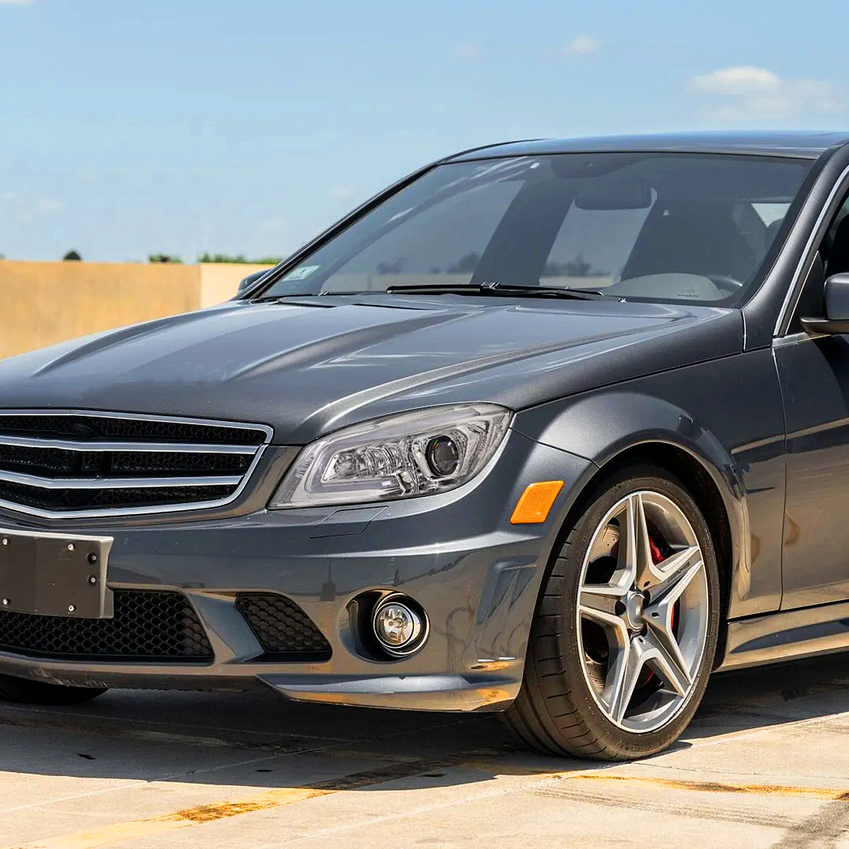 2008-2011 Mercedes Benz W204 C-Class Switchback Sequential Full LED Projector Headlights (Chrome Housing/Clear Lens)
