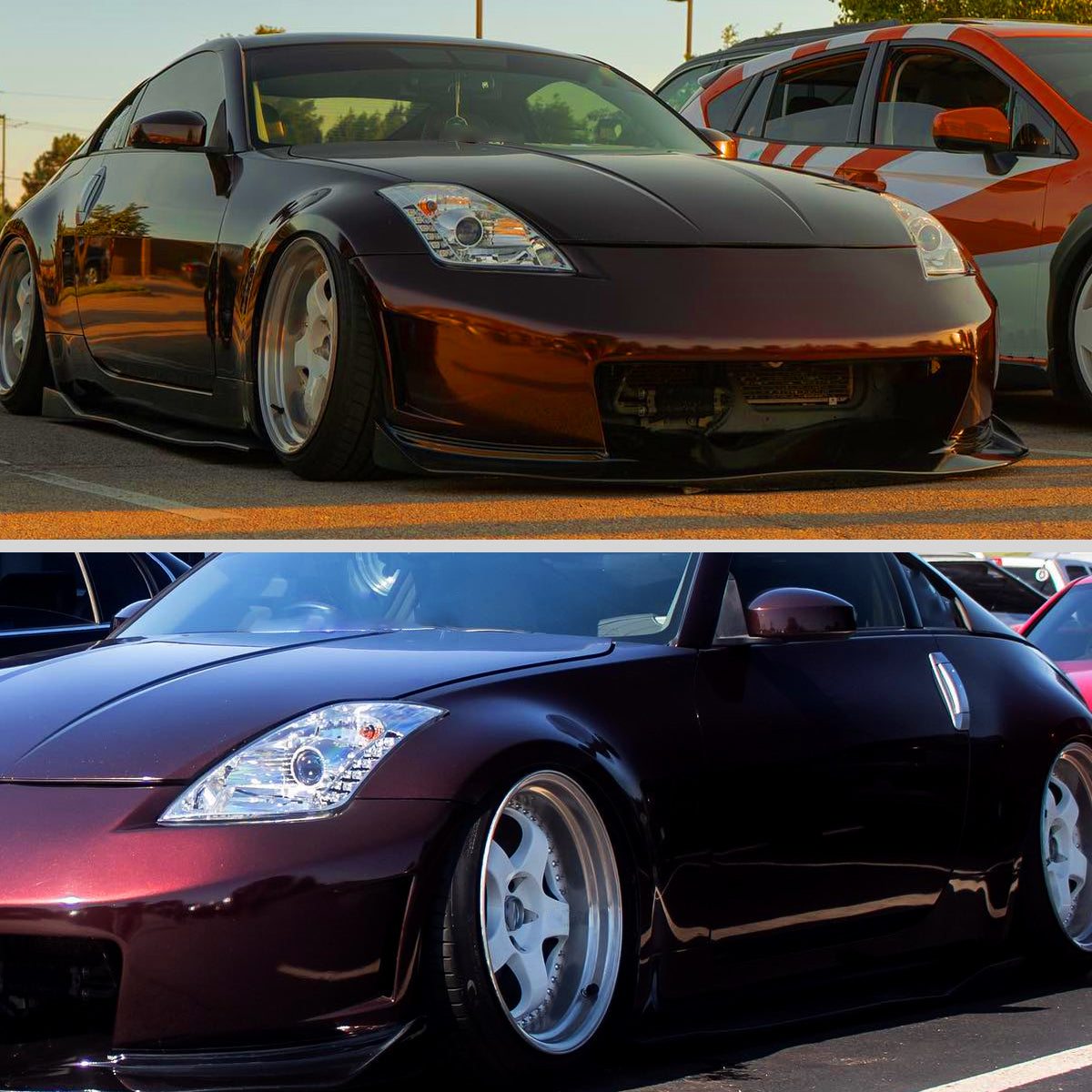 2003-2005 Nissan 350Z Projector Headlights w/ SMD LED Light Strip (Chrome Housing/Clear Lens)