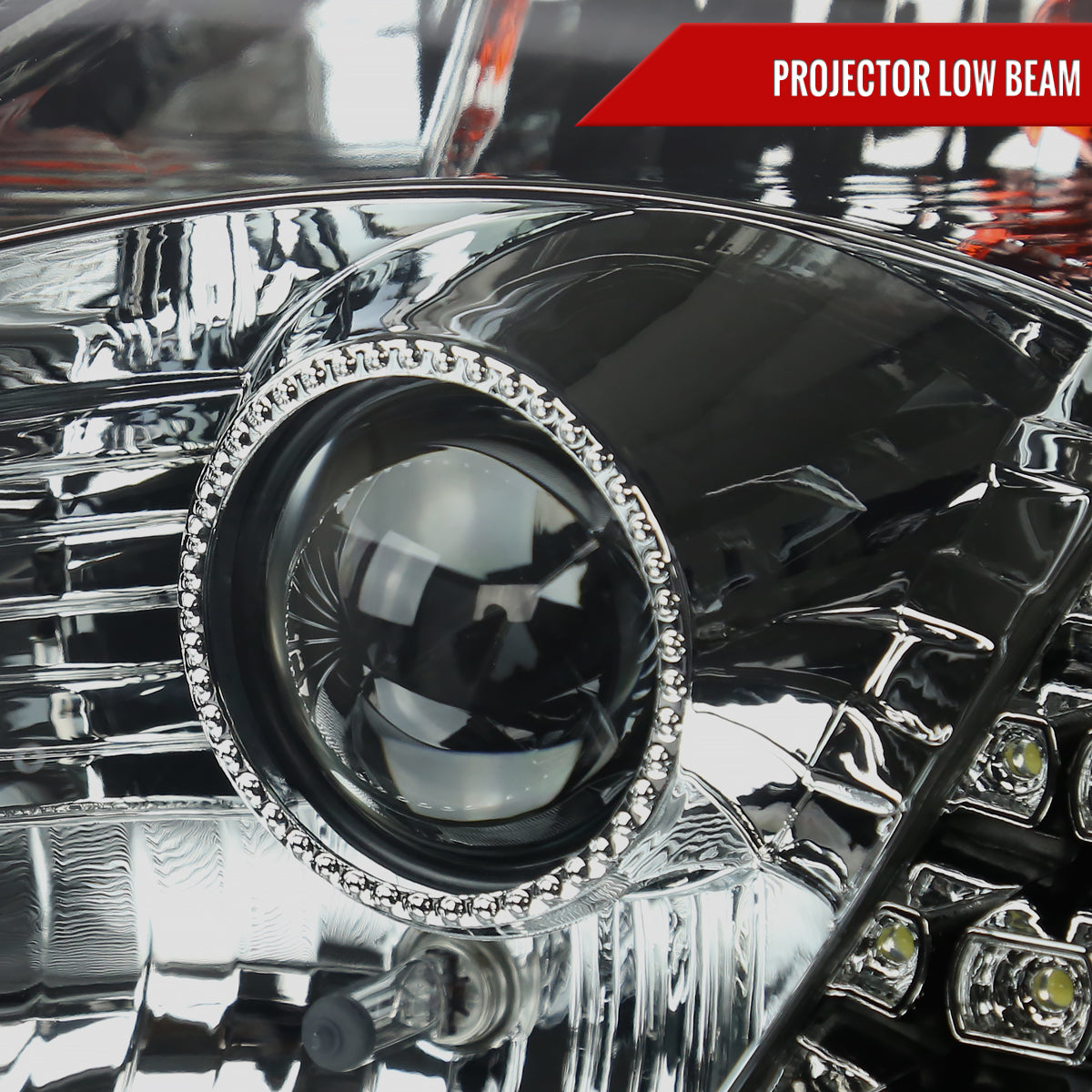 2003-2005 Nissan 350Z Projector Headlights w/ SMD LED Light Strip (Chrome Housing/Smoked Lens)