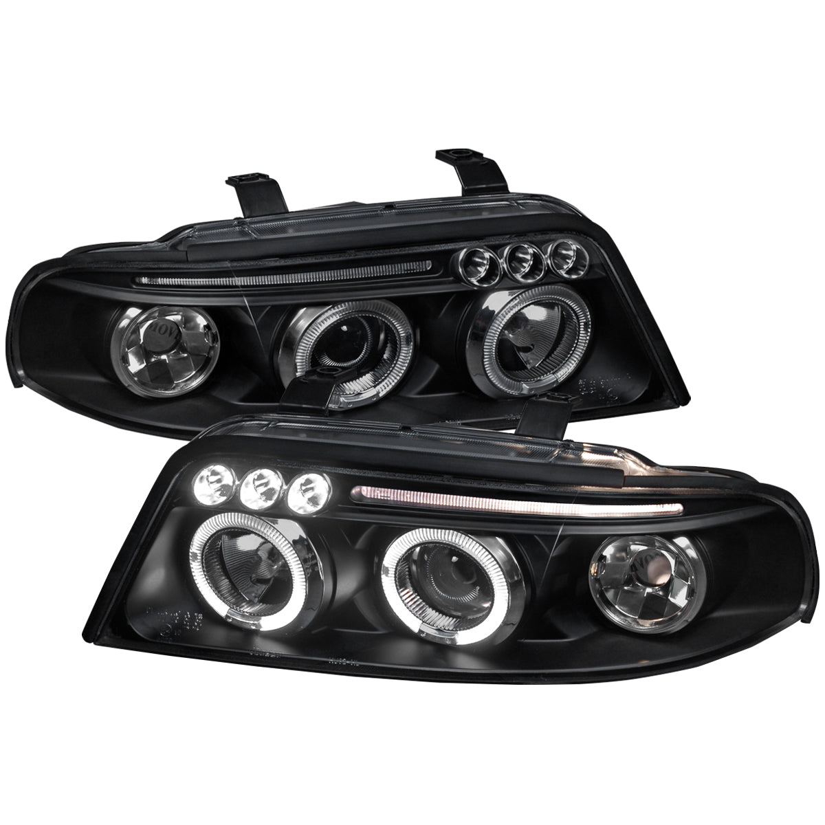 1999-2001 Audi A4/S4 Dual Halo Projector Headlights (Matte Black Housing/Clear Lens)