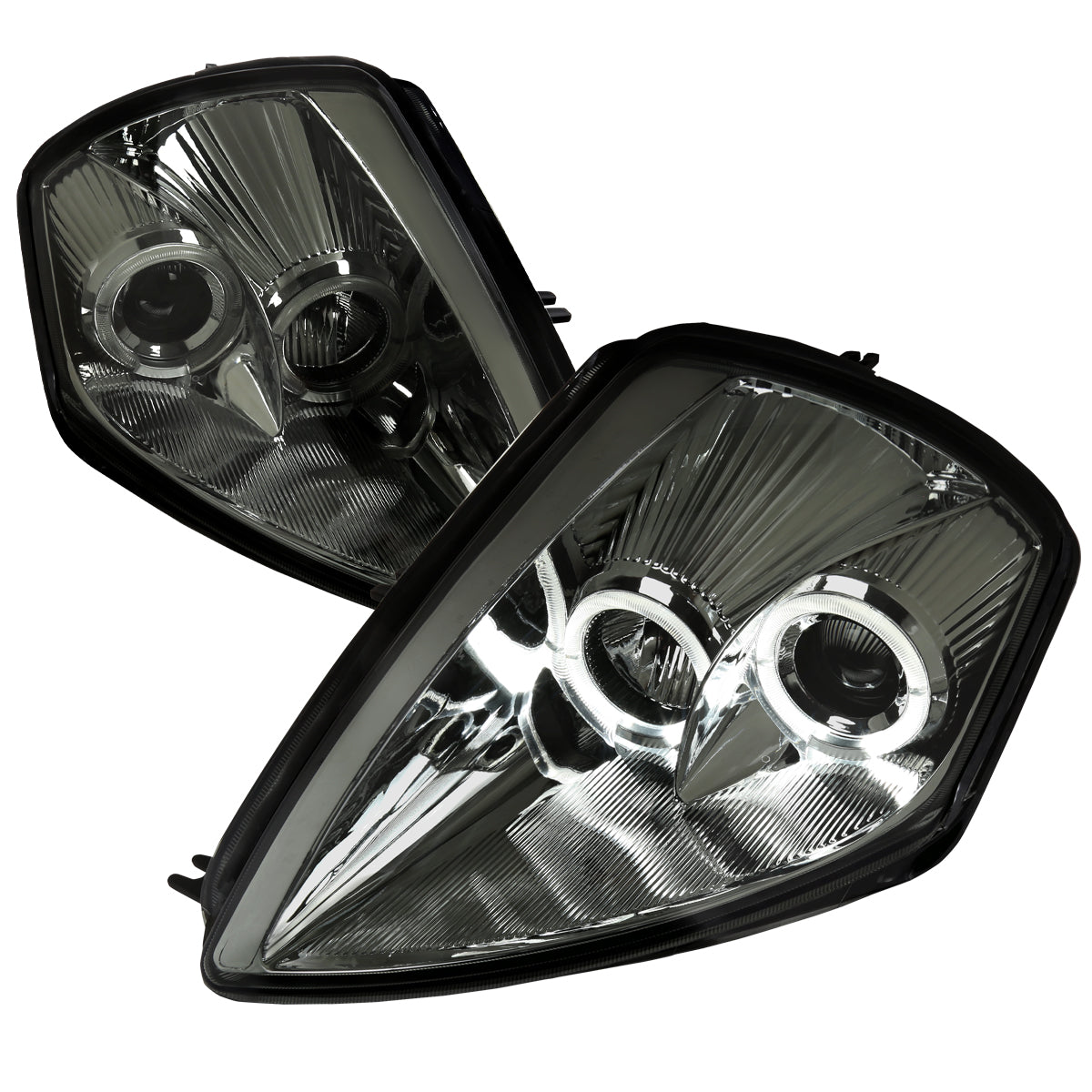 2000-2005 Mitsubishi Eclipse Dual Halo Projector Headlights (Chrome Housing/Smoked Lens)