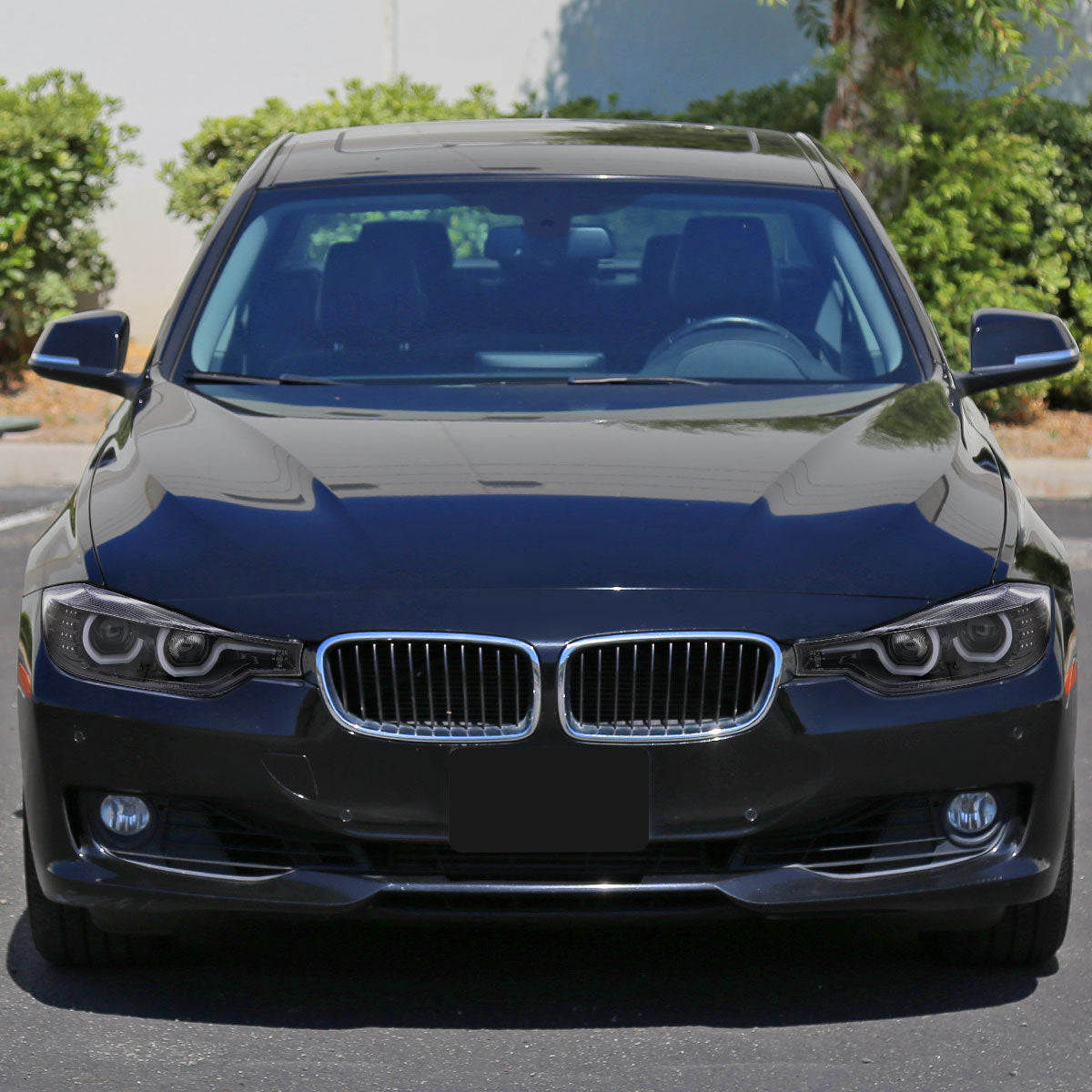 2012-2015 BMW F30 3 Series Sedan Dual LED U-Bar Projector HID-Compatible Headlights w/ LED Turn Signal Lights (Jet Black Housing/Clear Lens)