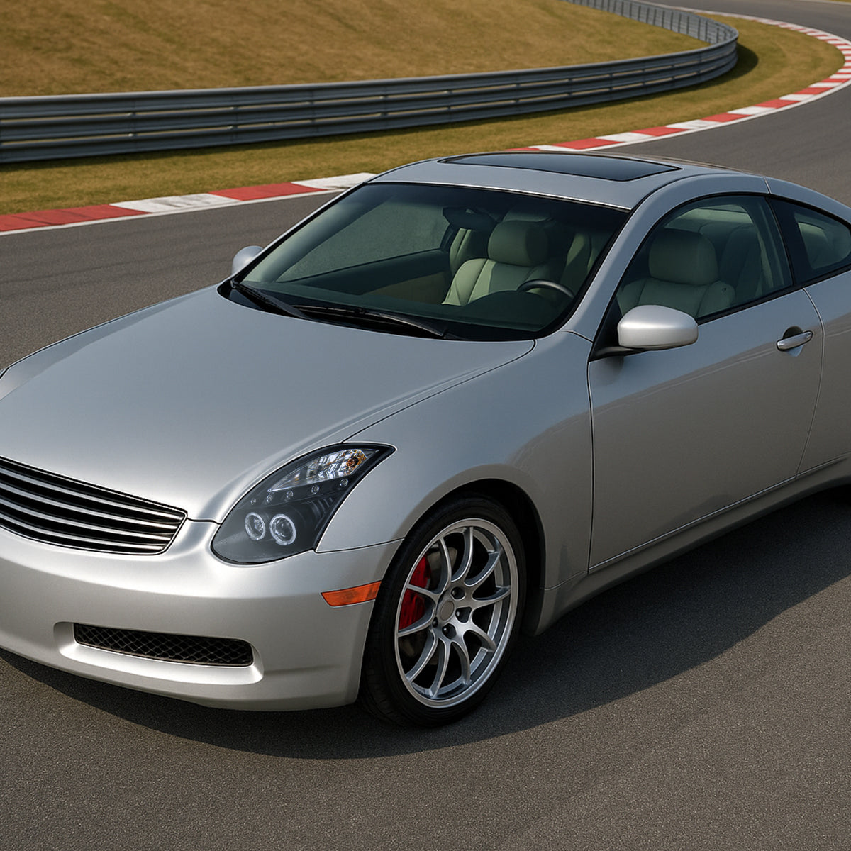 2003-2007 Infiniti G35 Coupe Dual Halo Projector Headlights (Matte Black Housing / Clear Lens)