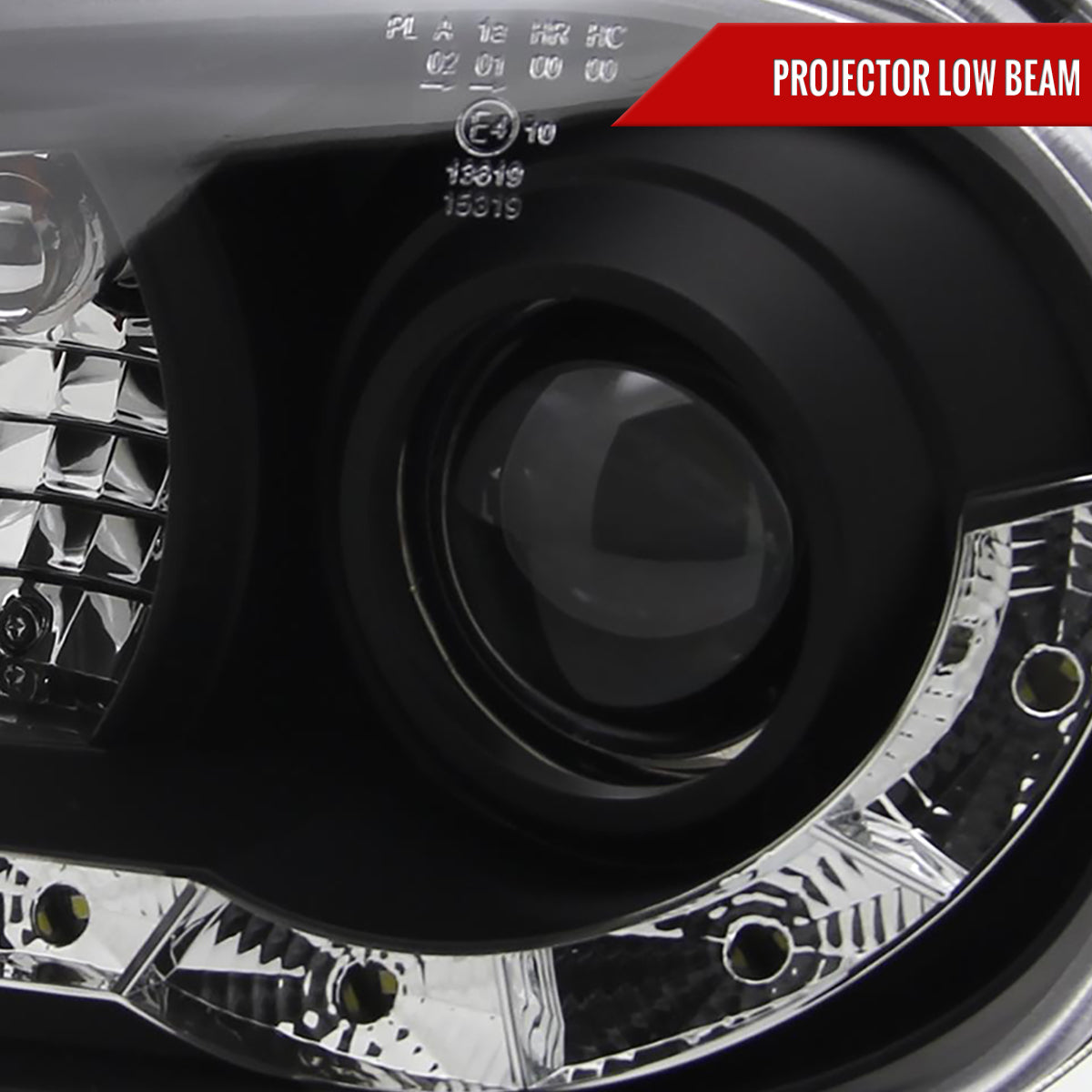 1999-2006 Volkswagen Golf Mk4 GTI/R32 Cabrio Projector Headlights w/ R8 Style LED Light Strip (Matte Black Housing/Clear Lens)