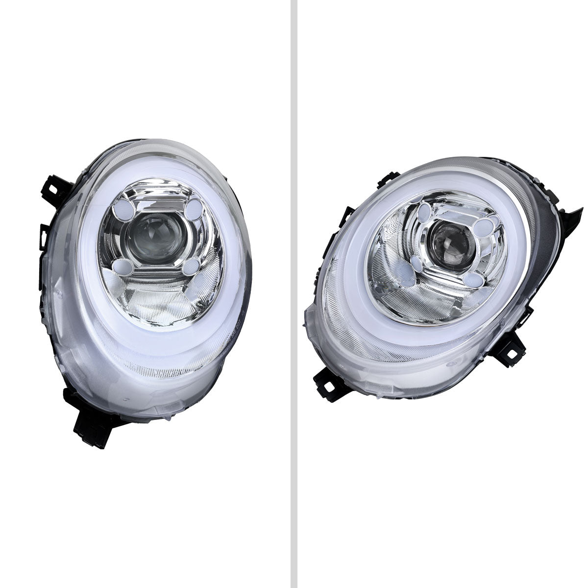 2014-2021 Mini Cooper F55 F56 F57 Projector Headlights Swithback LED DRL (Chrome Housing / Clear Lens)