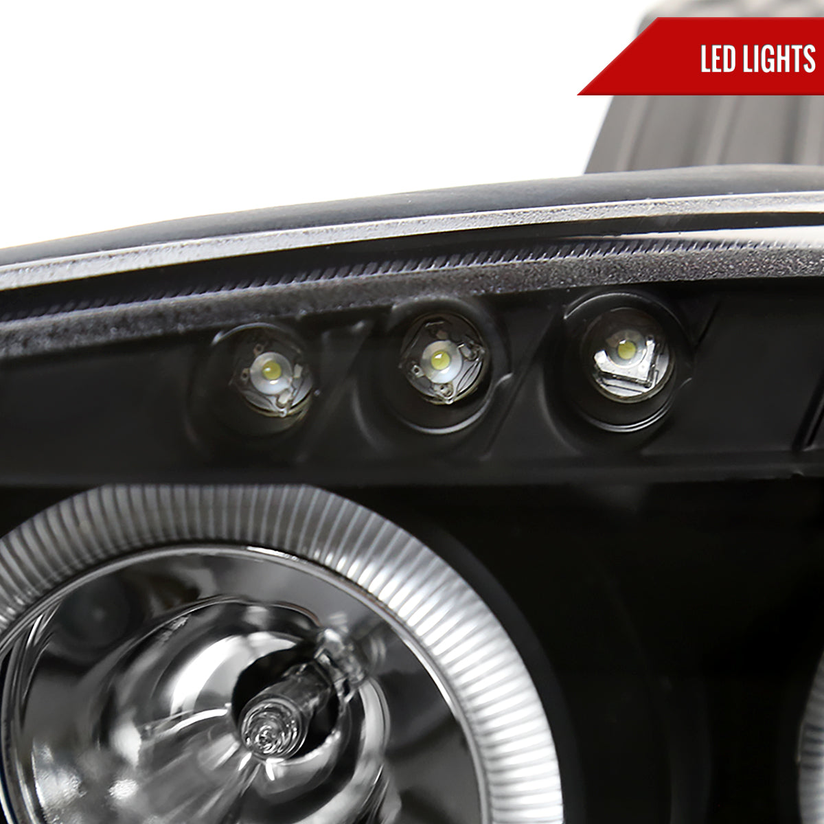 2001-2005 Mazda Miata MX-5 Dual Halo Projector Headlights (Matte Black Housing/Clear Lens)