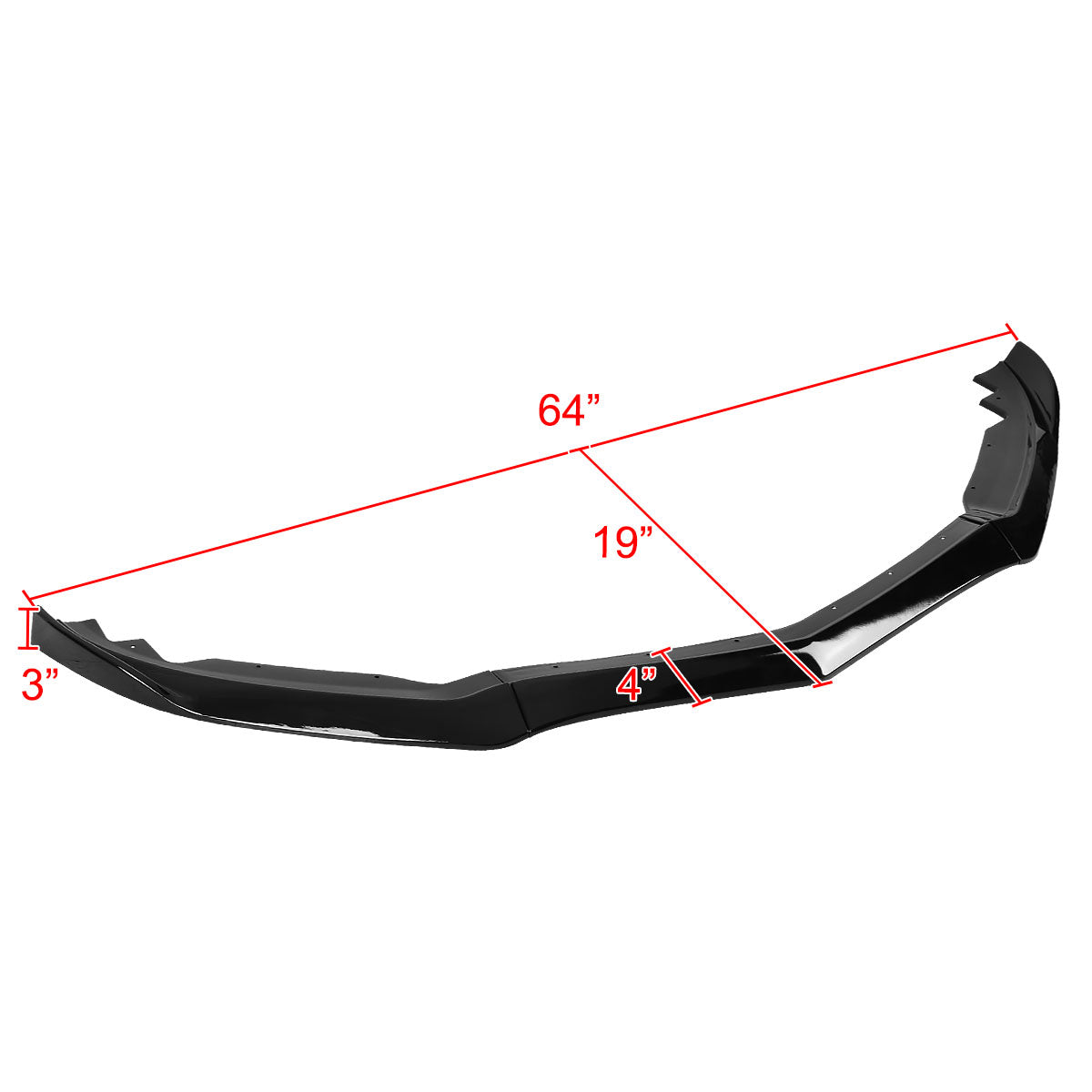 2015-2018 Cadillac ATS Glossy Black Polypropylene 3PC Front Bumper Lip Set