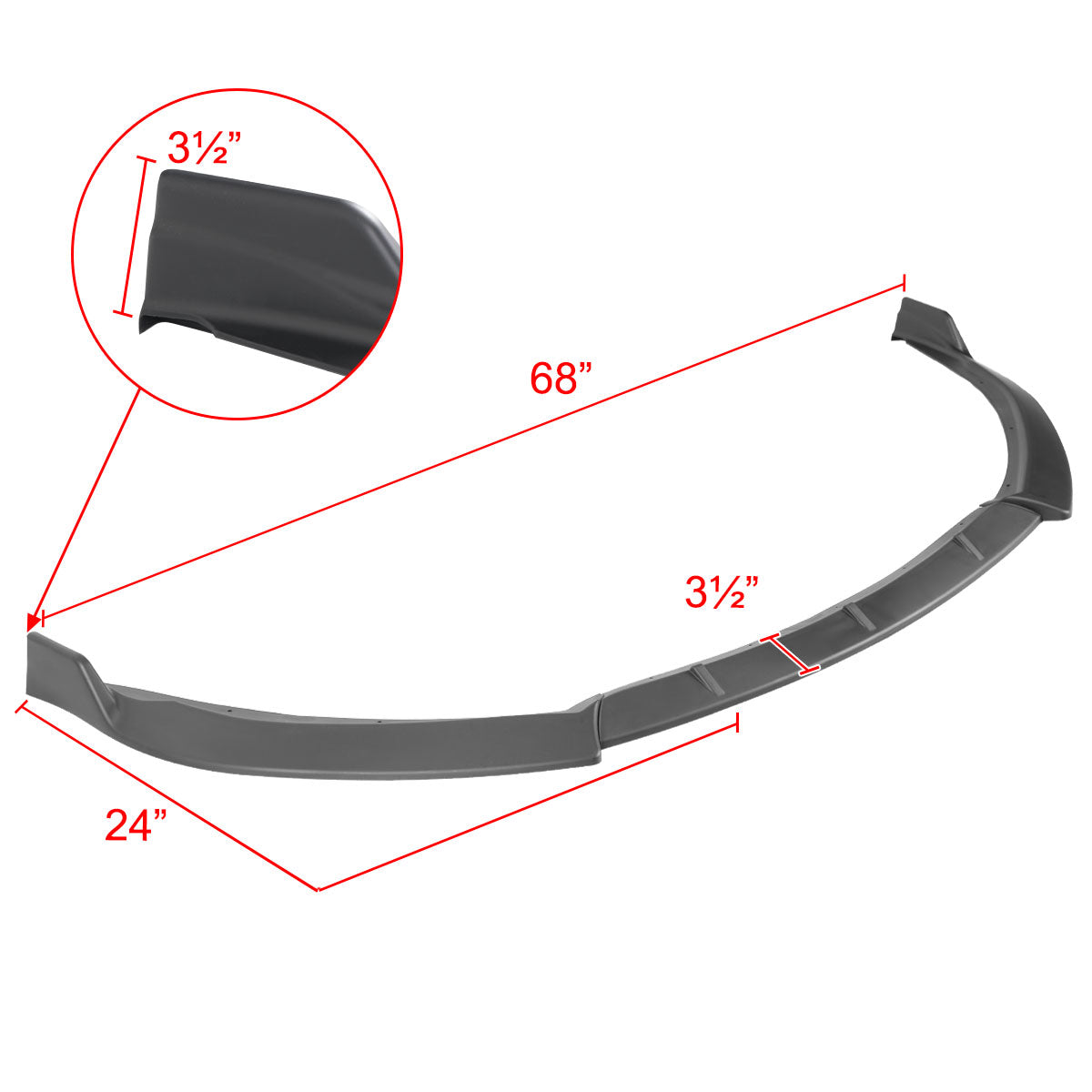 2014-2016 Toyota Corolla LE/L Matte Black 3PC Front Bumper Lip Splitter Kit
