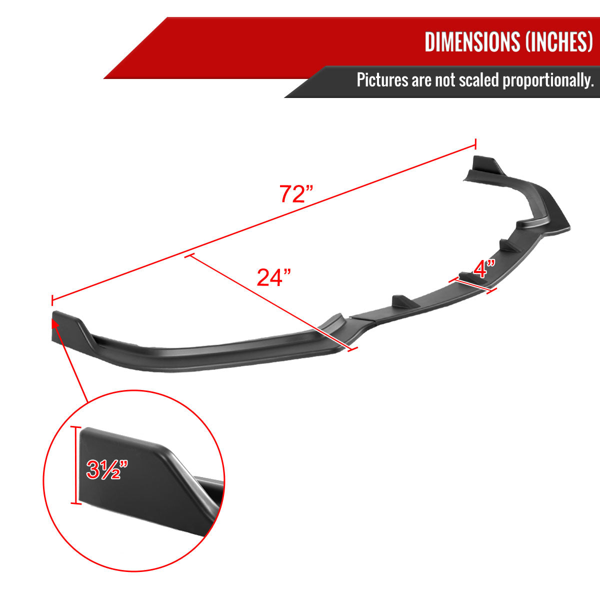 2018-2021 Acura TLX Matte Black 3PC Front Bumper Lip Splitter Kit