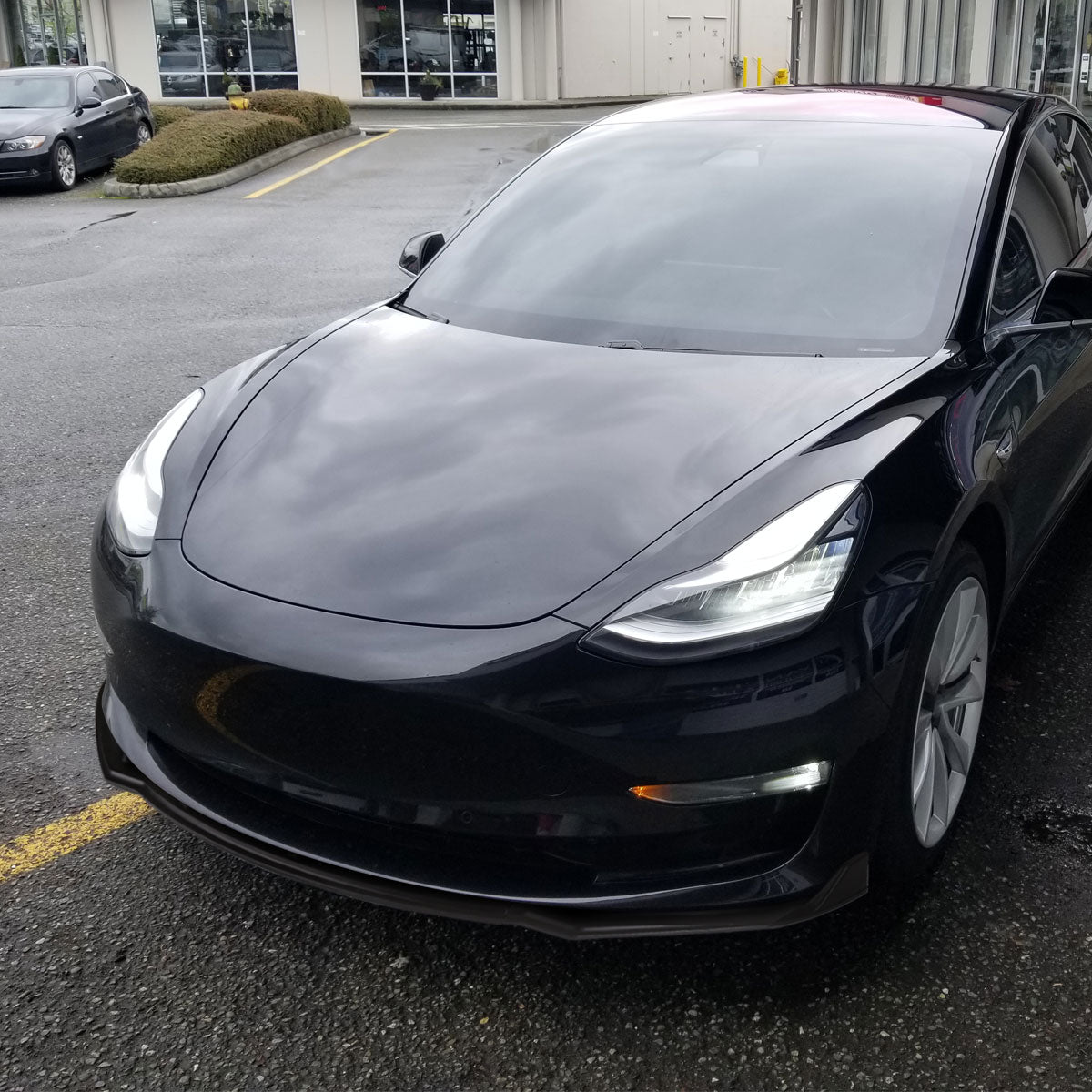 2017-2020 Tesla Model 3 Matte Black Polypropylene 3PC Bumper Lip