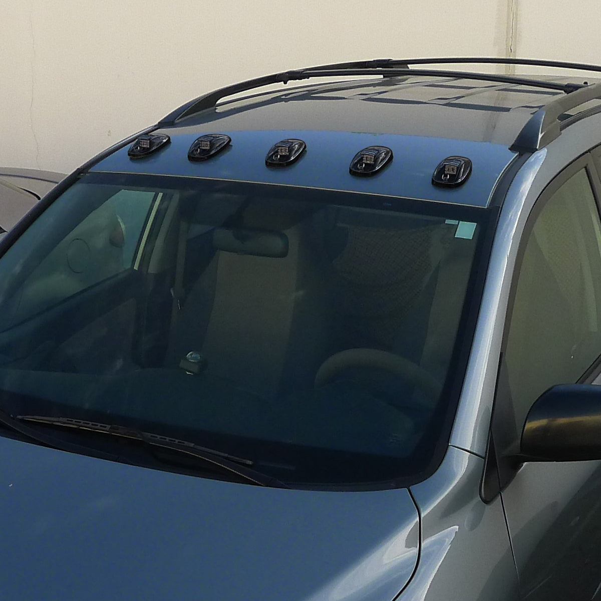 Universal 5PC Set Roof Cab Amber LED Lights (Black Housing/Smoked Lens)