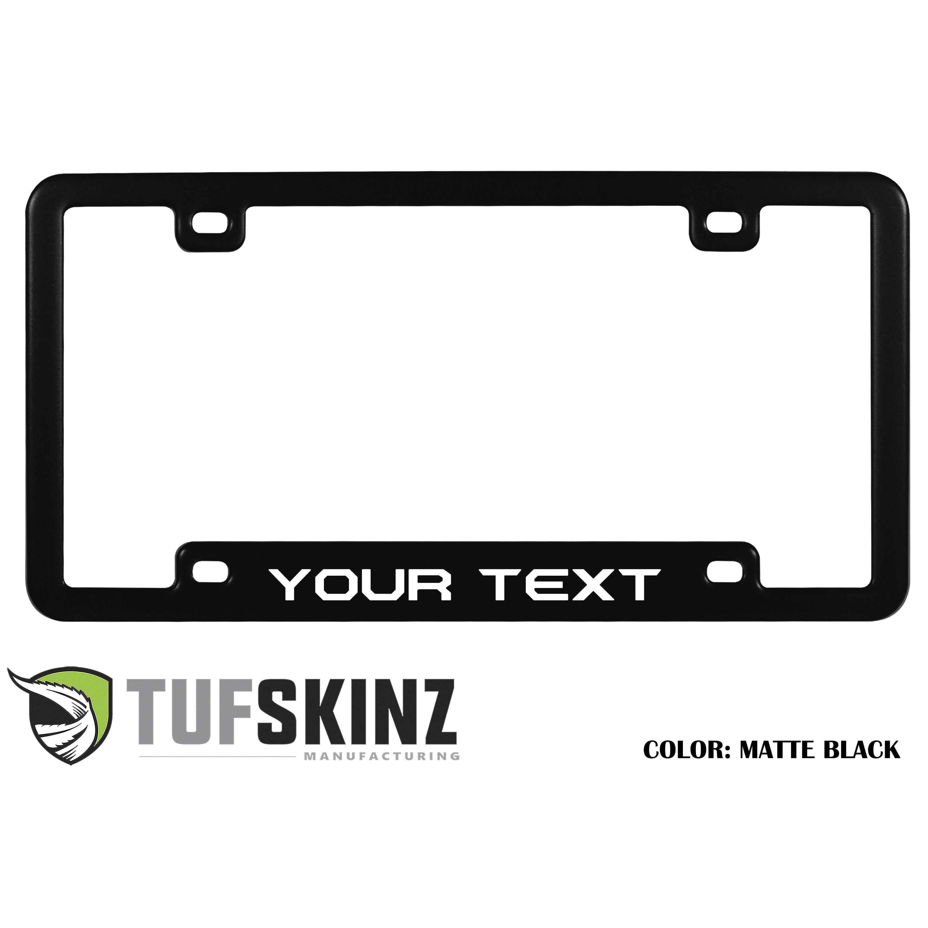 License Plate Frame Accent Trim Fits 0-0  Universal Matte Black