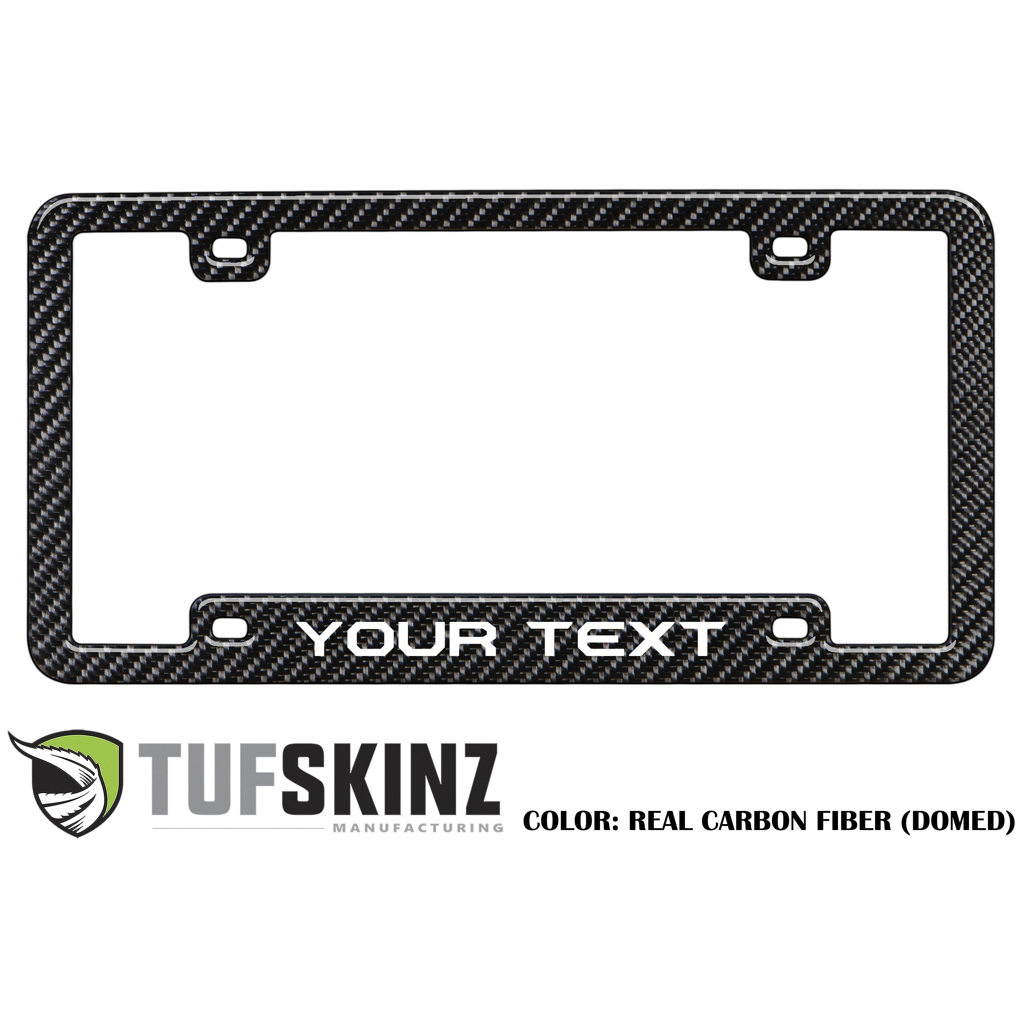 License Plate Frame Accent Trim Fits 0-0  Universal Real Carbon Fiber(Domed)