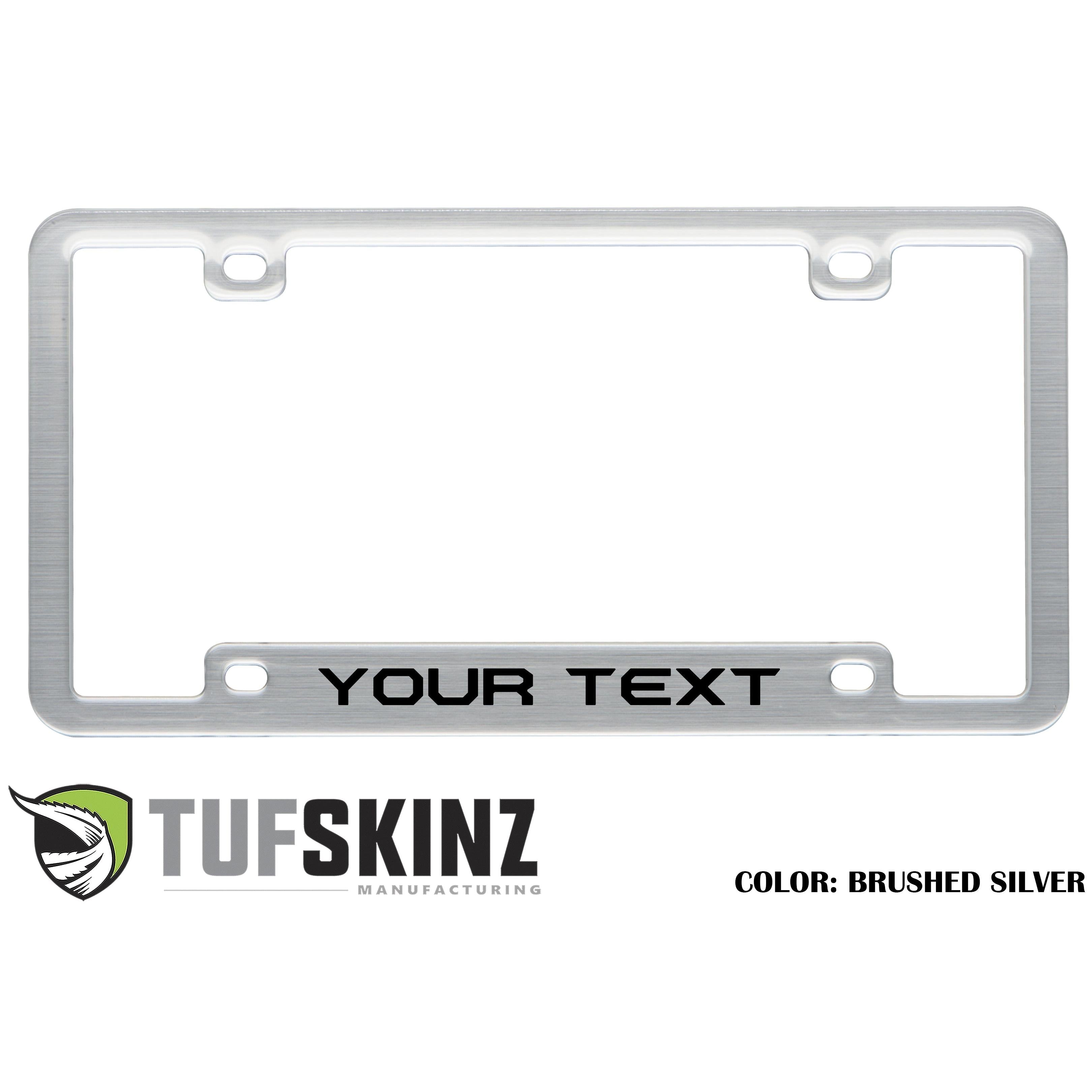 License Plate Frame Accent Trim Fits 0-0  Universal Brushed Silver