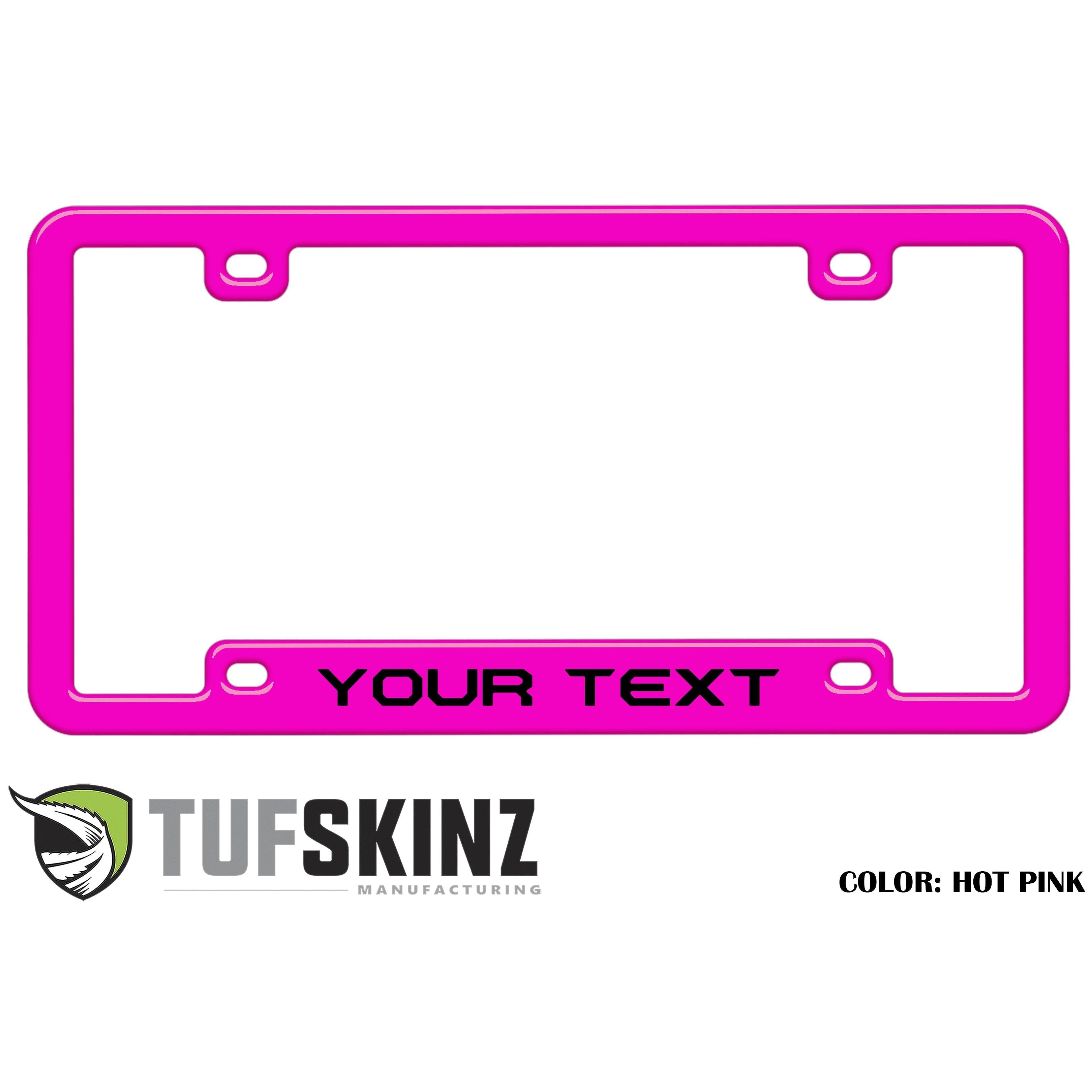 License Plate Frame Accent Trim Fits 0-0  Universal Hot Pink