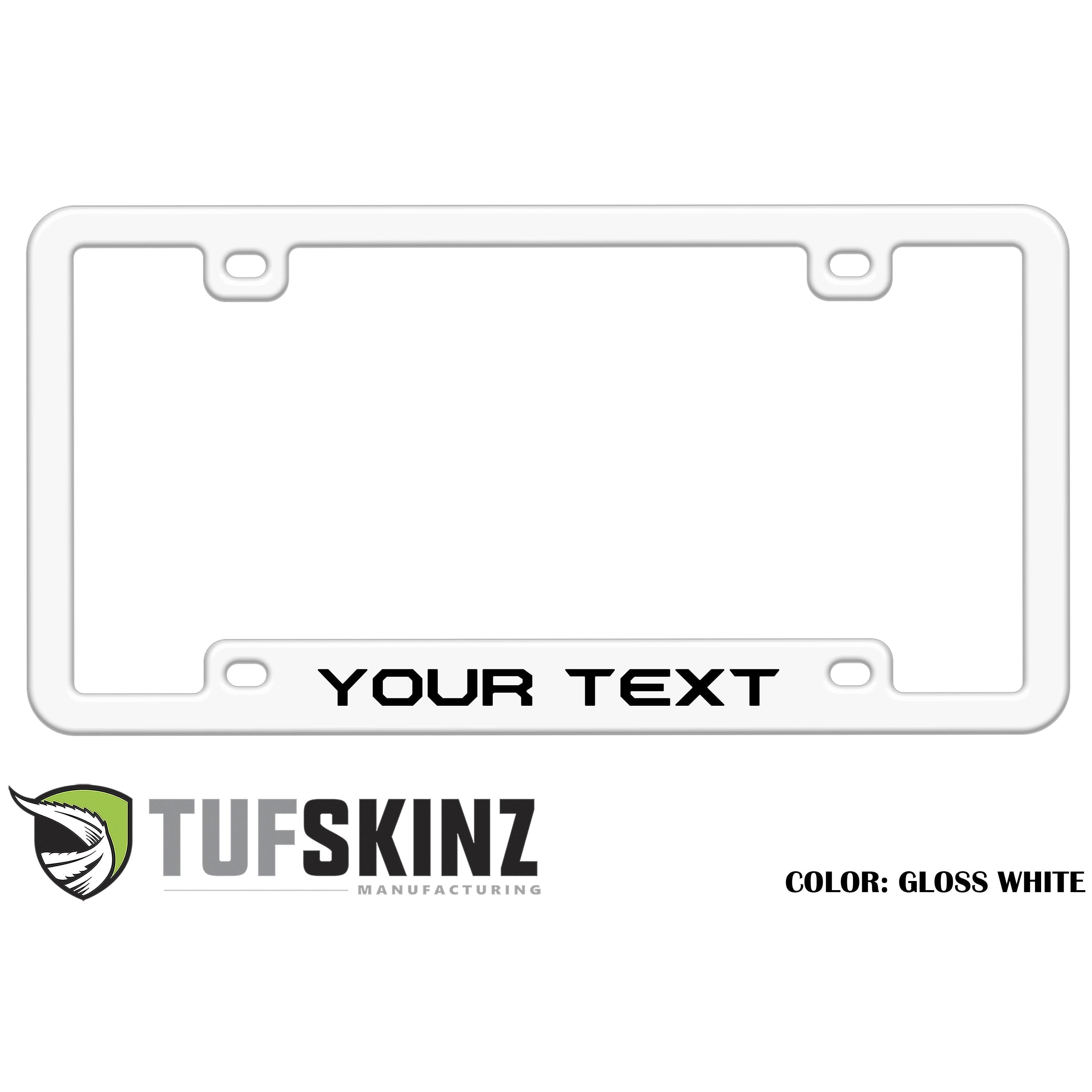 License Plate Frame Accent Trim Fits 0-0  Universal Gloss White