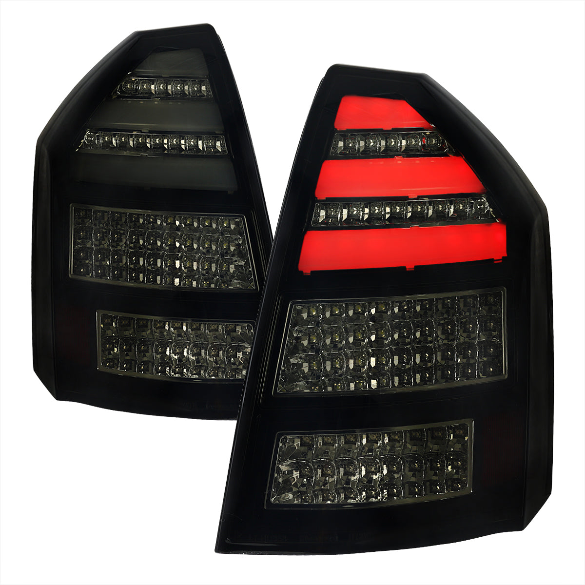 2005-2007 Chrysler 300C LED Tail Lights (Glossy Black Housing/Smoked Lens)