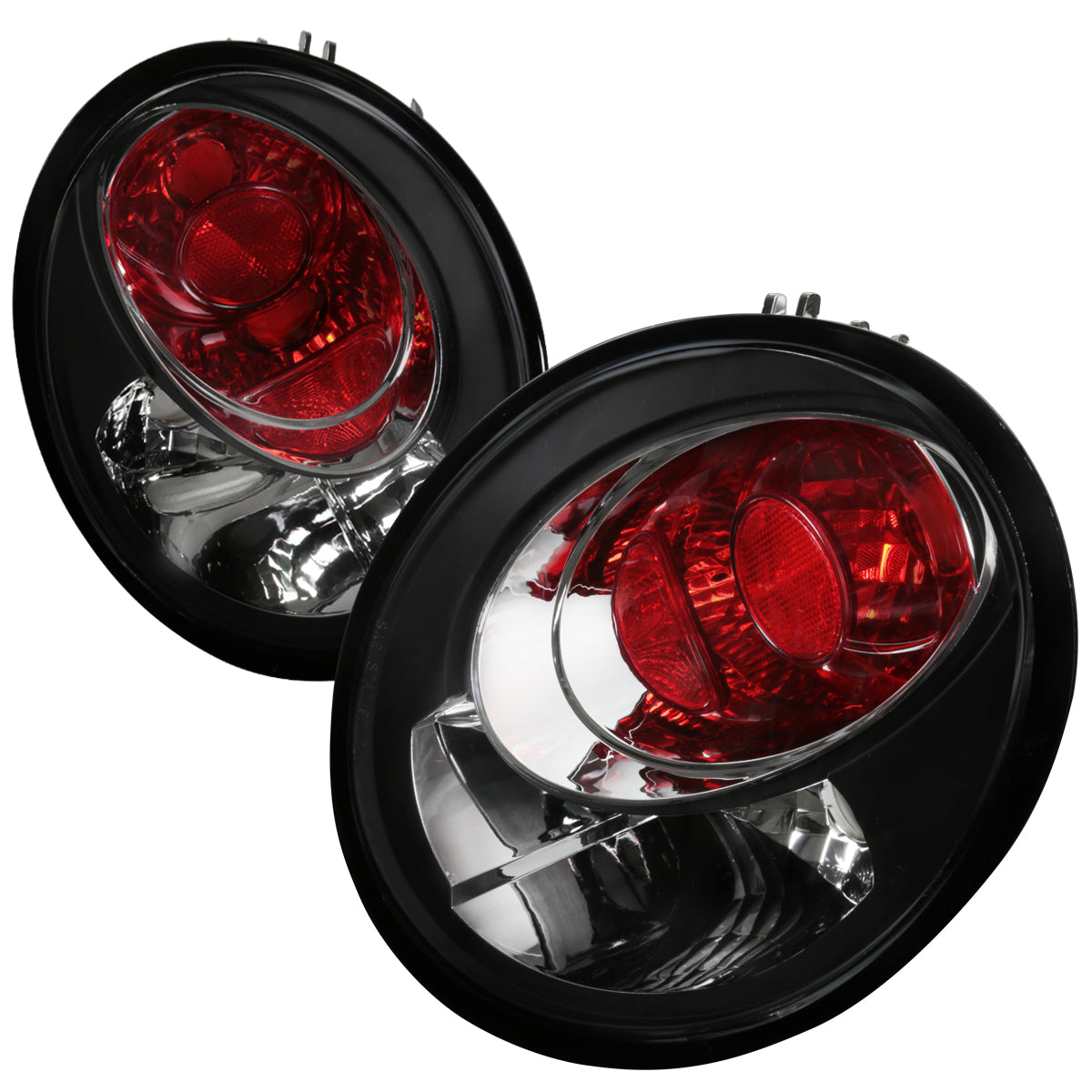 1998-2005 Volkswagen Beetle Tail Lights (Matte Black Housing/Clear Lens)